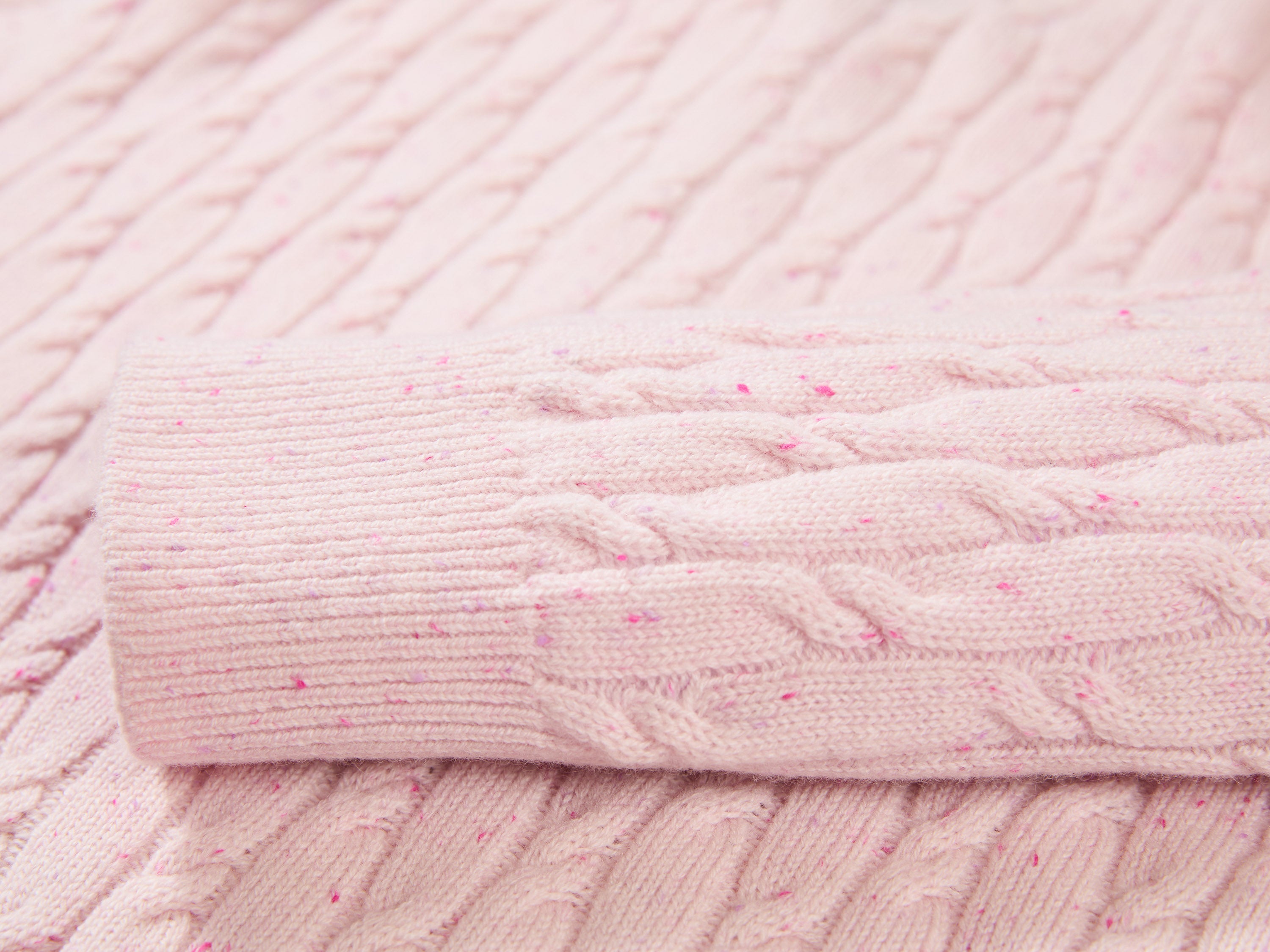 EP YAYING Cable-Knit Short Cardigan Coat