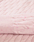 EP YAYING Cable-Knit Short Cardigan Coat
