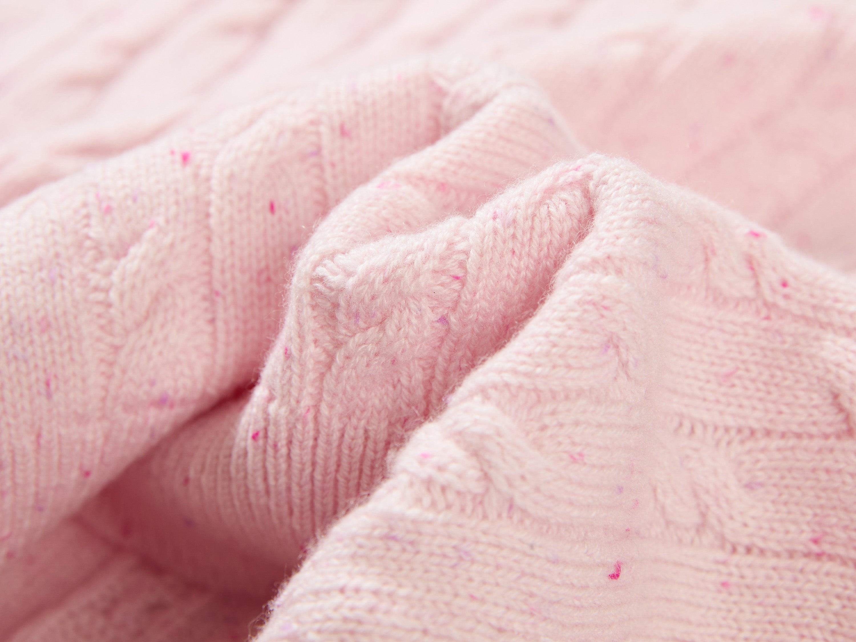 EP YAYING Cable-Knit Short Cardigan Coat