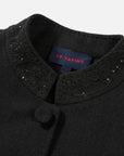 EP YAYING Chinese Stand-Collar Embroidered Wool Blazer