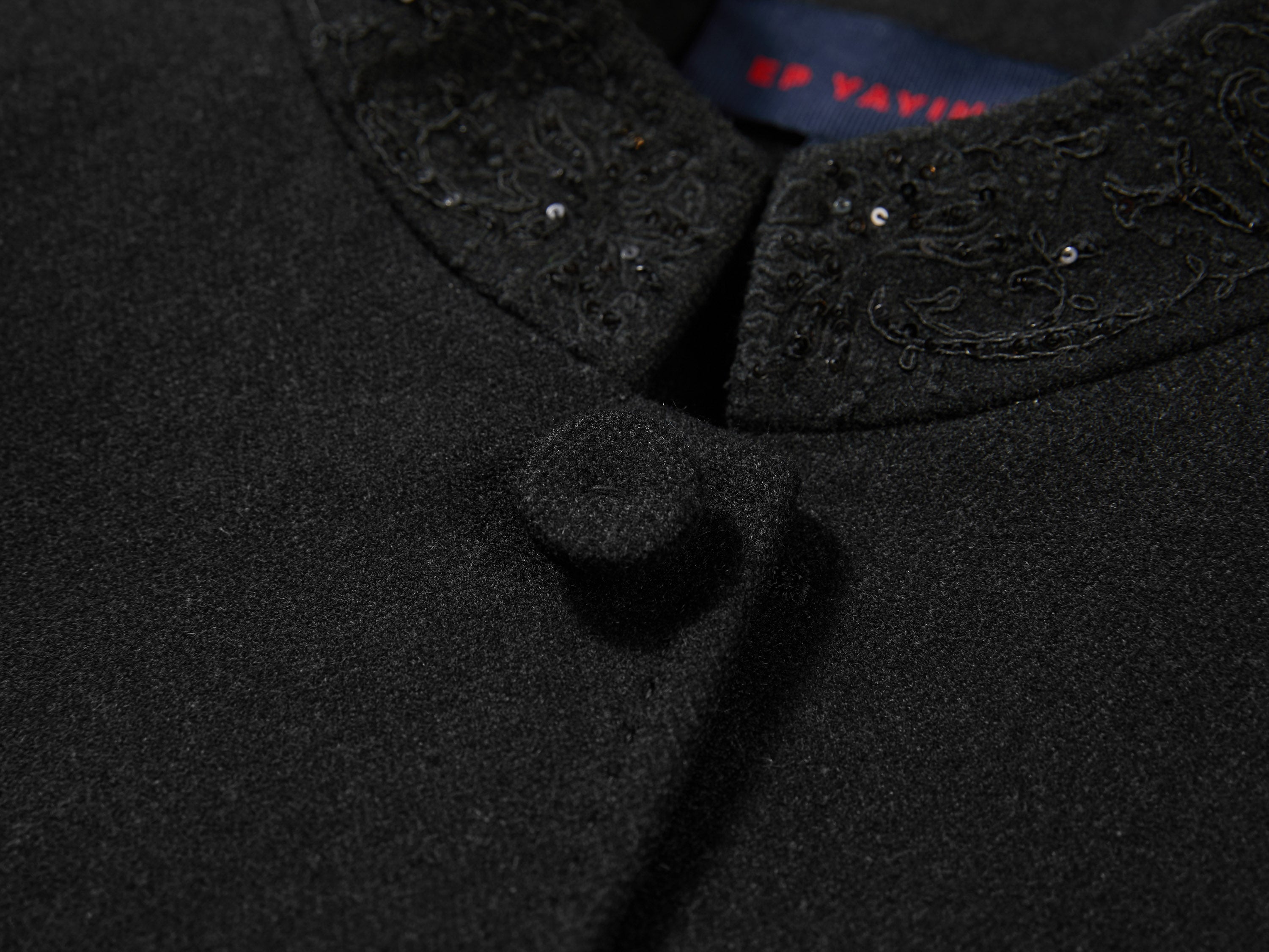 EP YAYING Chinese Stand-Collar Embroidered Wool Blazer