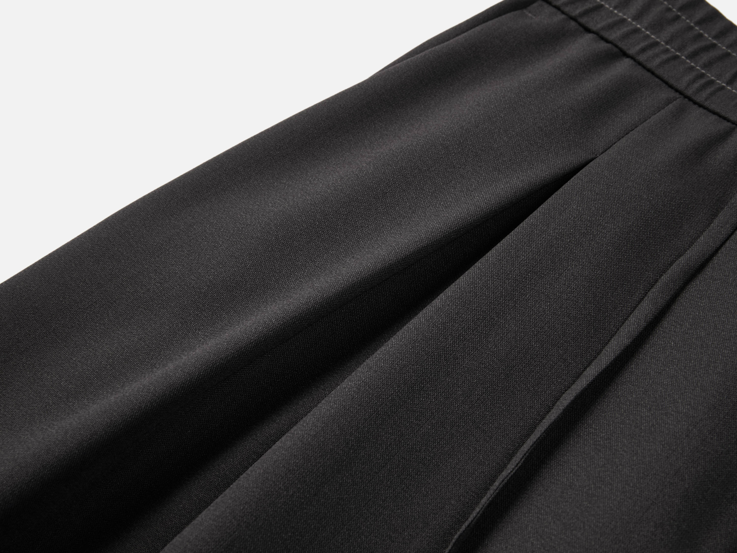 EP YAYING Lightweight Wool Relaxed Wide-Leg Pants in Deep Gray