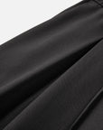 EP YAYING Lightweight Wool Relaxed Wide-Leg Pants in Deep Gray