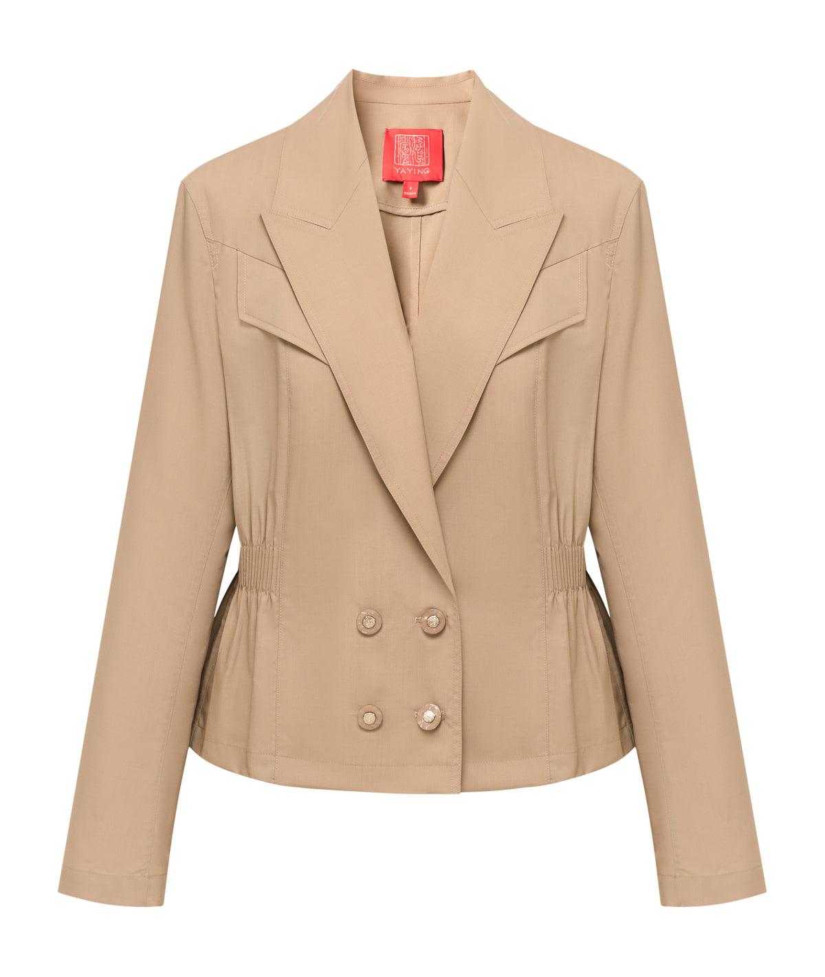 YAYING Wool-Silk Blend Cinched Waist Coat