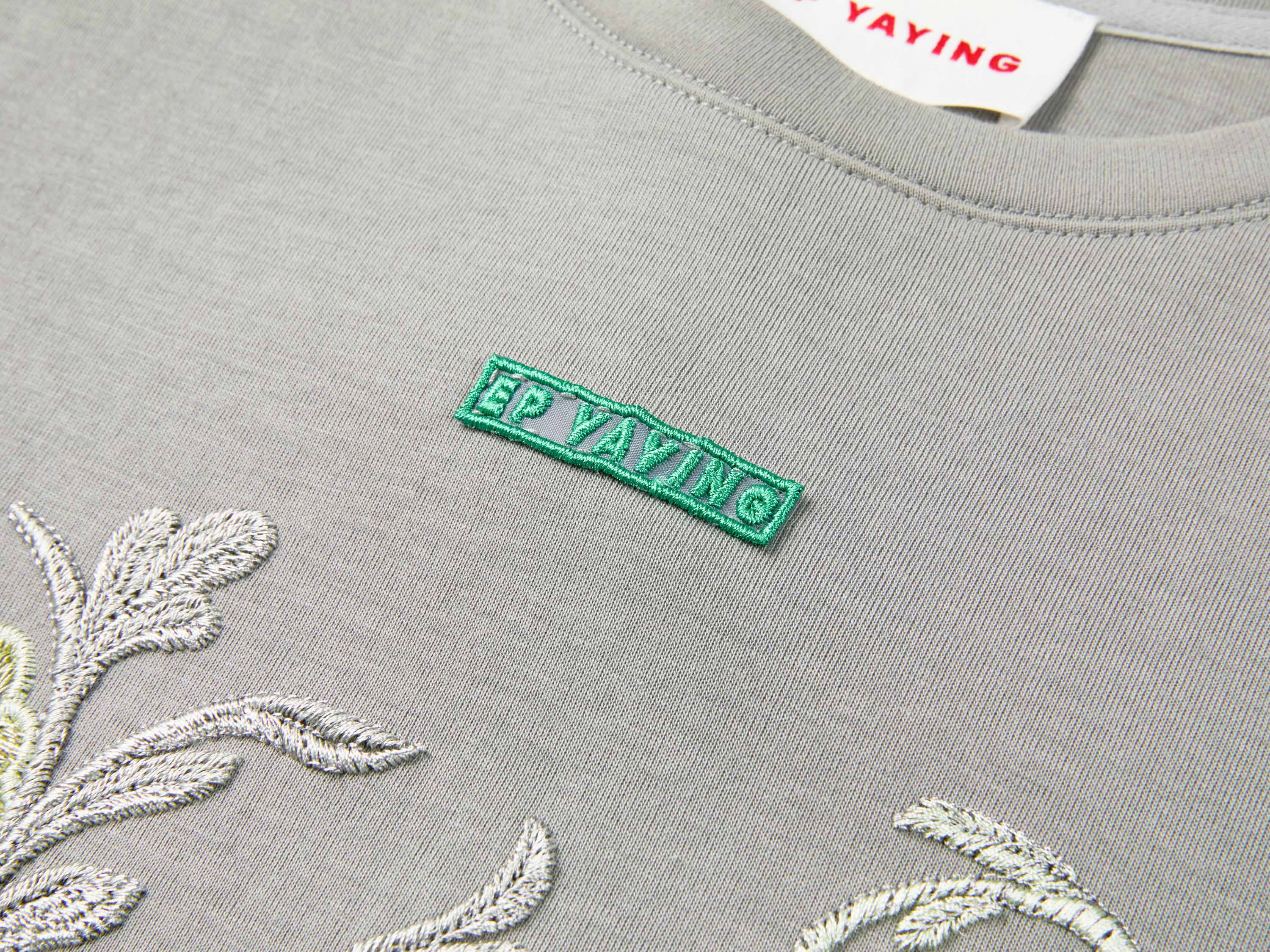 EP YAYING Stretch Comfortable Embroidered Short Sleeve Top