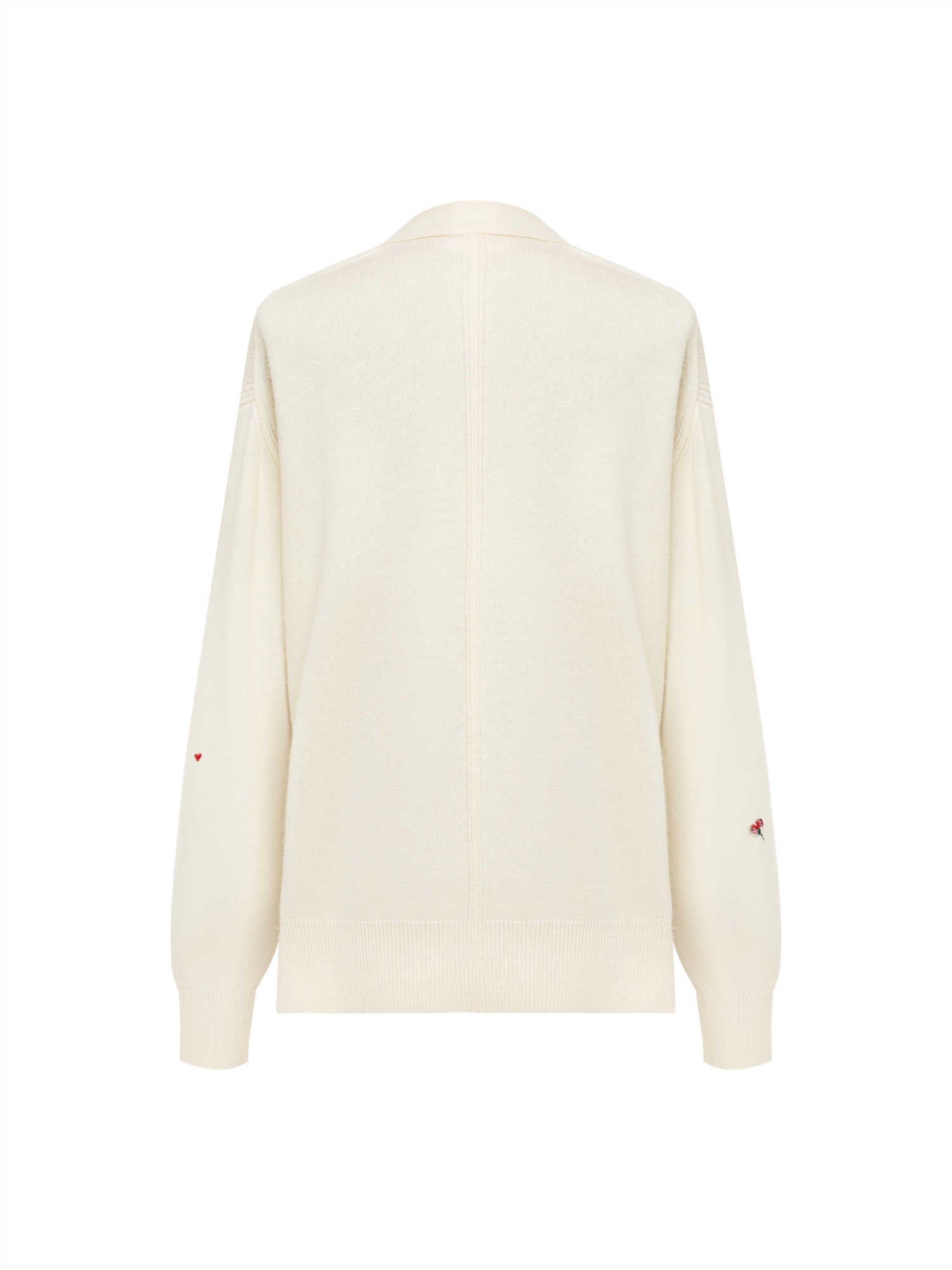 EP YAYING Hand-Embroidered Split Knit Cardigan