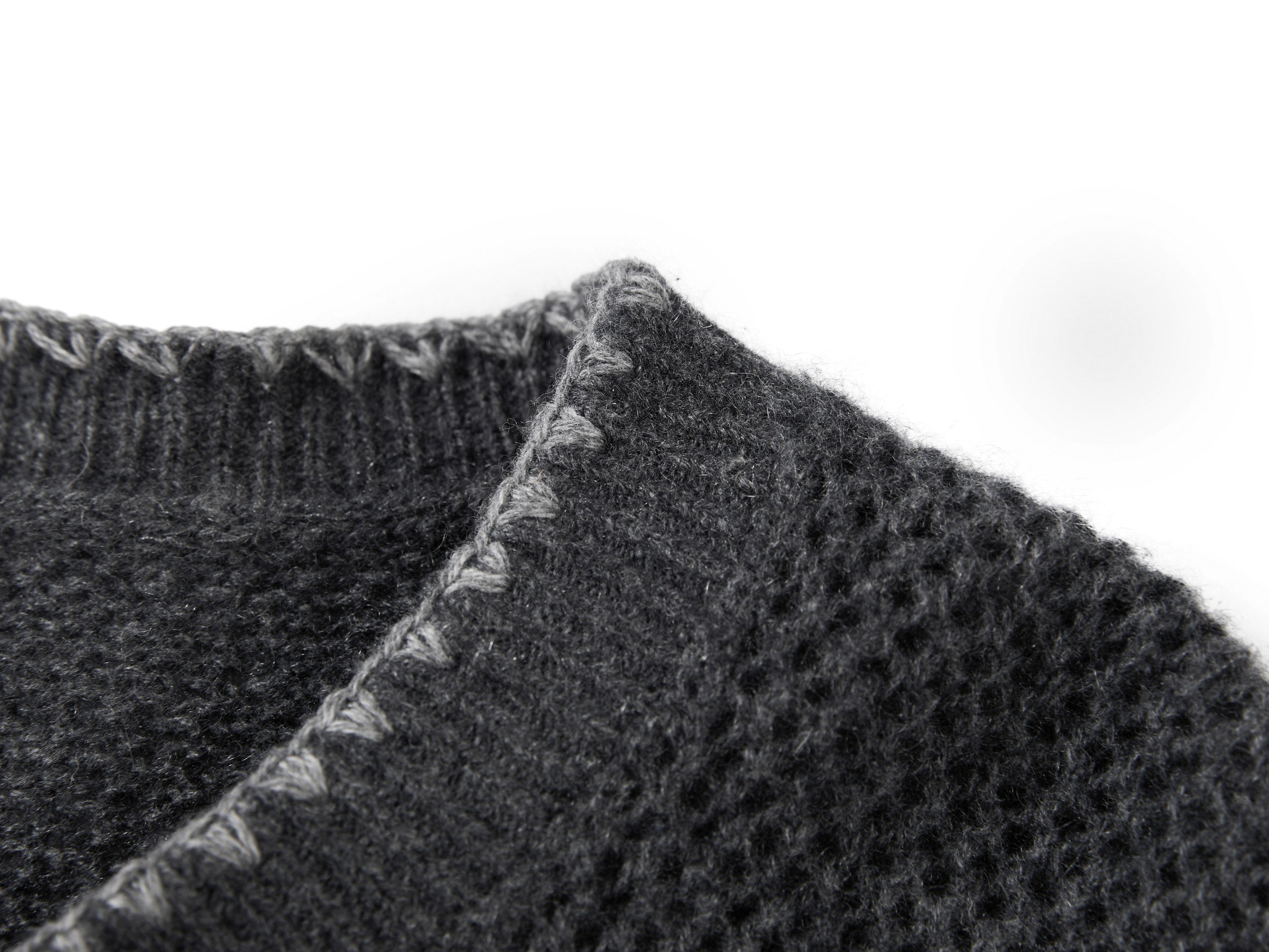 YAYING Crew Neck Flocked Cashmere Knit Cardigan