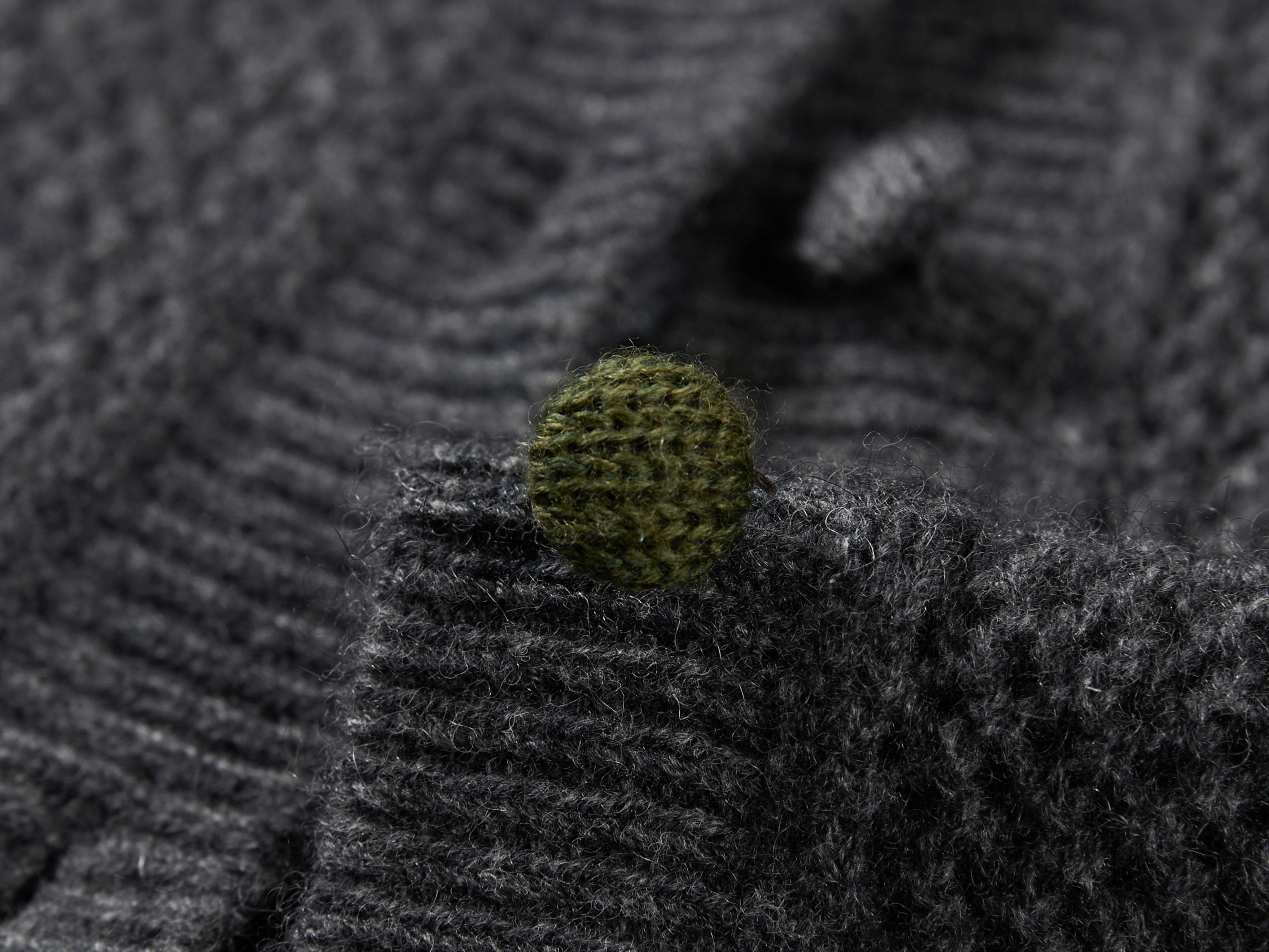 YAYING Crew Neck Flocked Cashmere Knit Cardigan