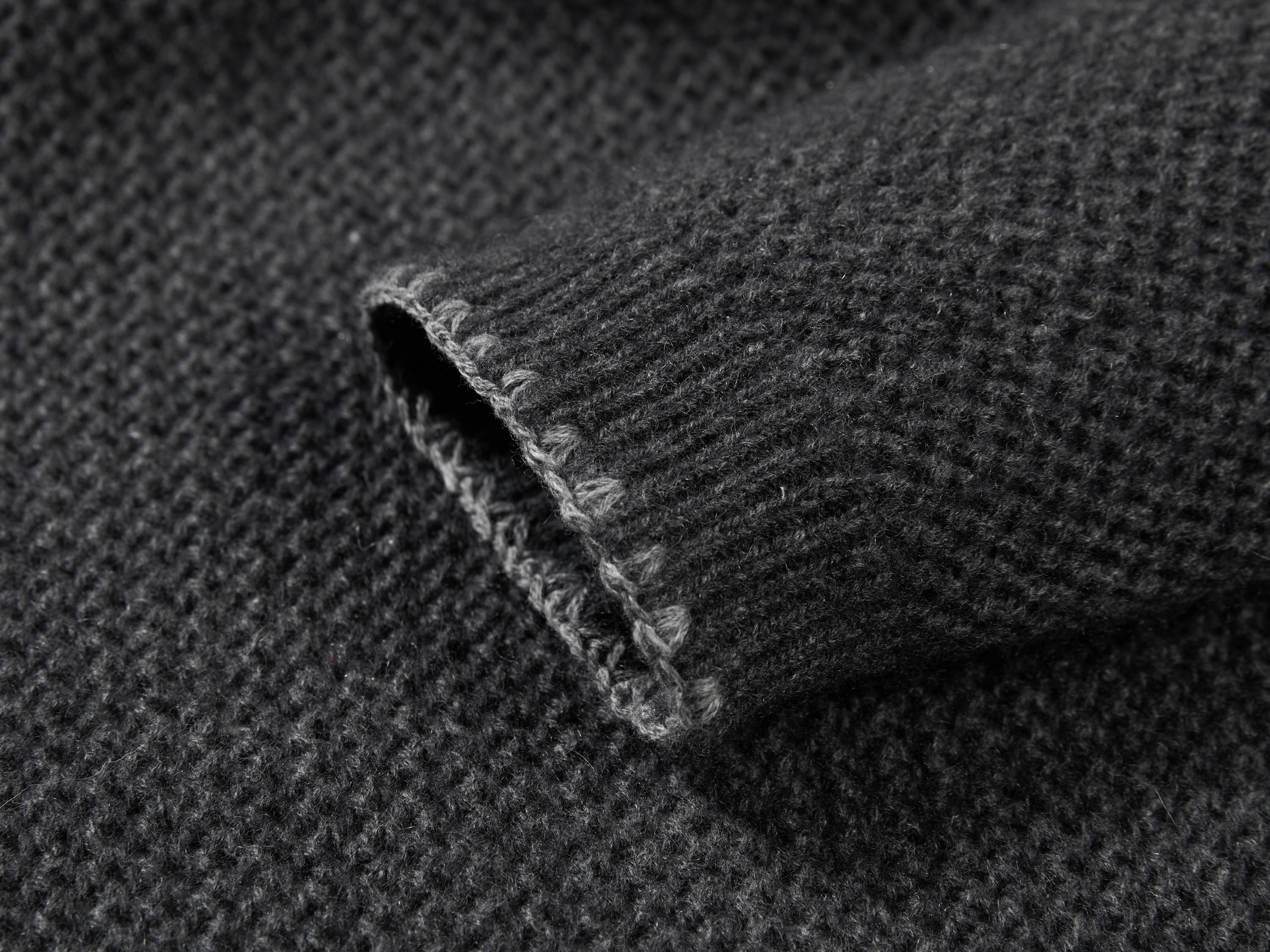 YAYING Crew Neck Flocked Cashmere Knit Cardigan