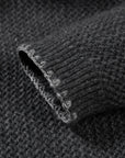 YAYING Crew Neck Flocked Cashmere Knit Cardigan