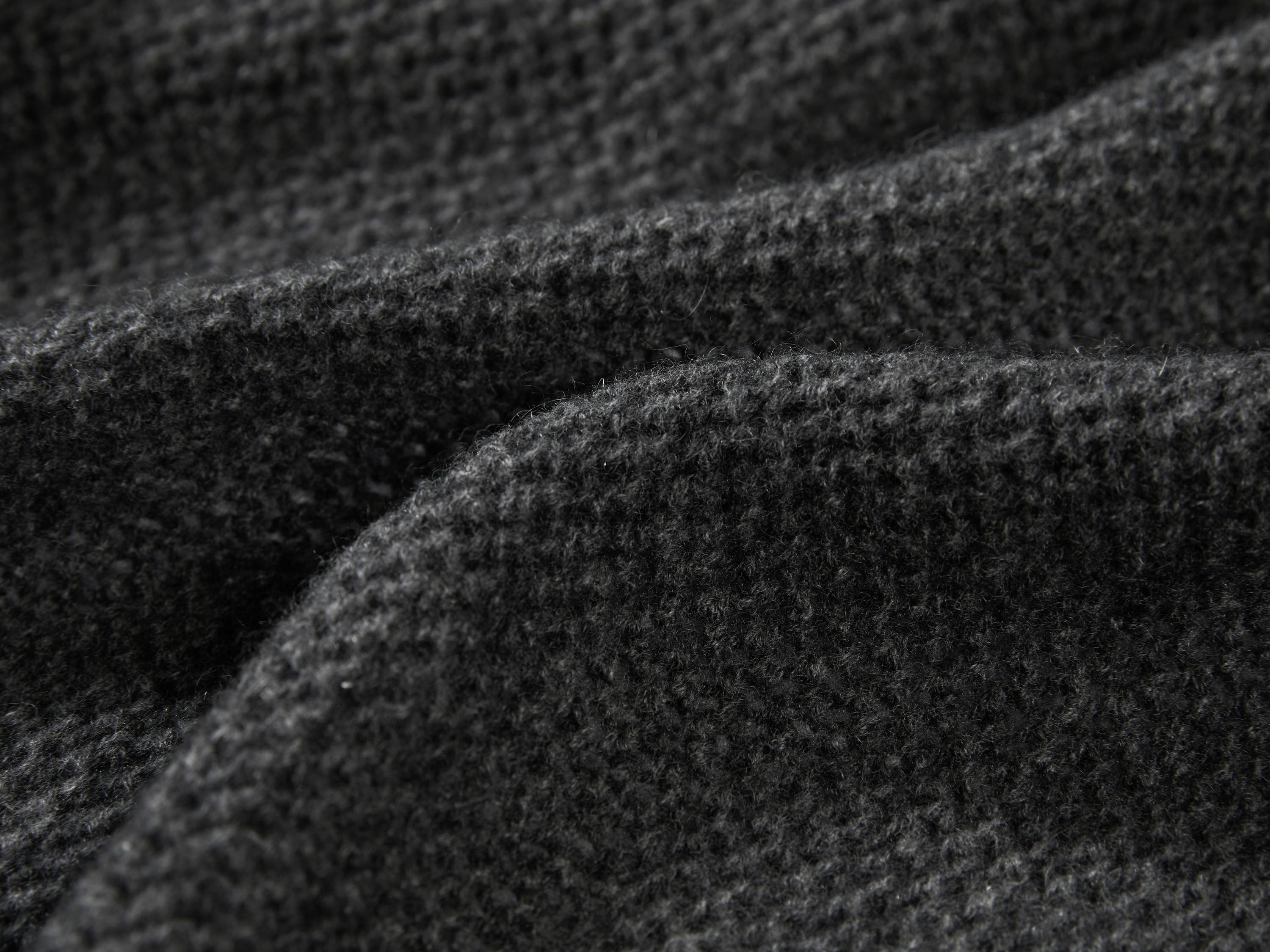 YAYING Crew Neck Flocked Cashmere Knit Cardigan