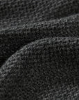 YAYING Crew Neck Flocked Cashmere Knit Cardigan