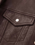 EP YAYING Leather Round Neck Leather Jacket
