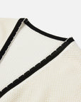 EP YAYING Long Cotton-Linen Knitted Coat