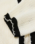 EP YAYING Long Cotton-Linen Knitted Coat