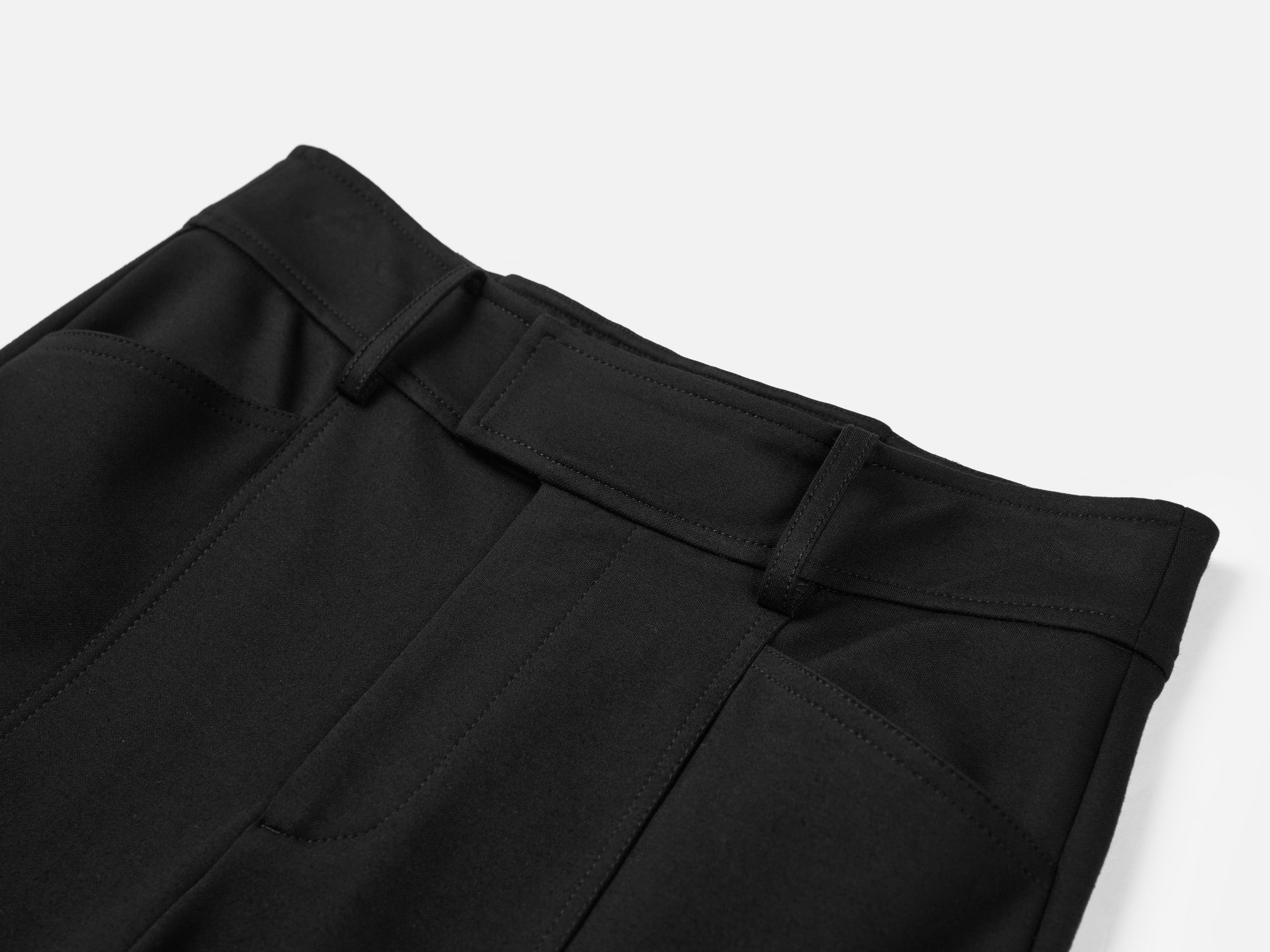EP YAYING Double-Faced Knit High-Waisted Flared Pants