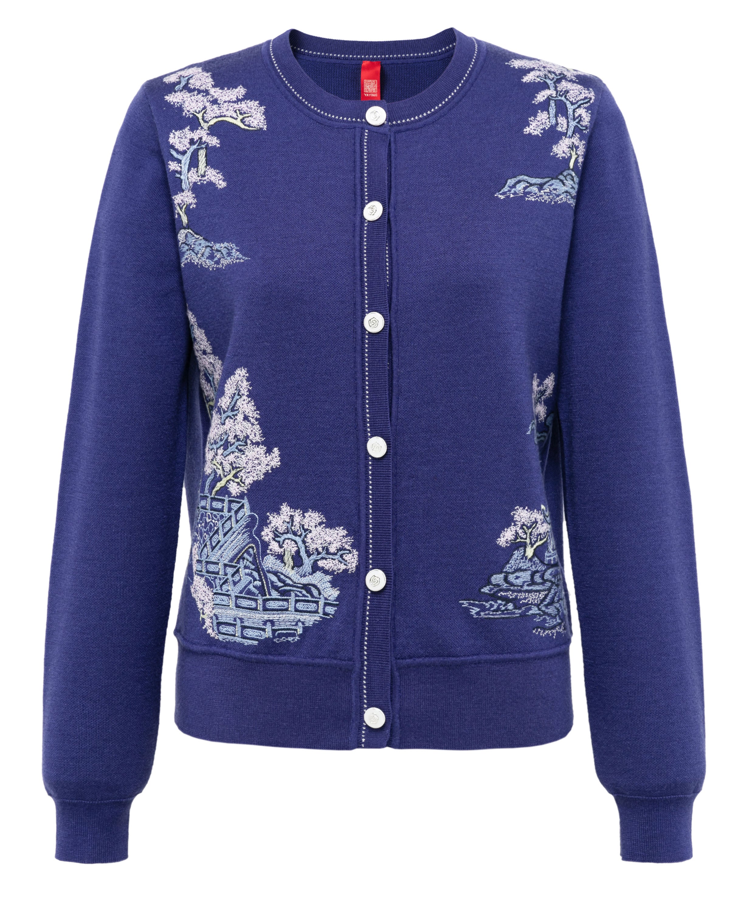 YAYING Blue Embroidered Cardigan
