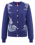 YAYING Blue Embroidered Cardigan