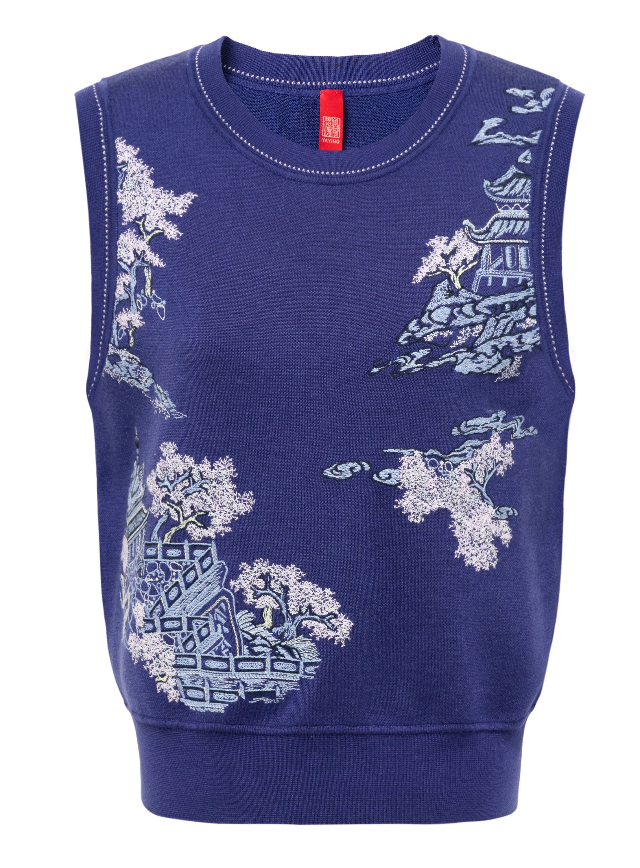 YAYING Blue Printed Sleeveless Top