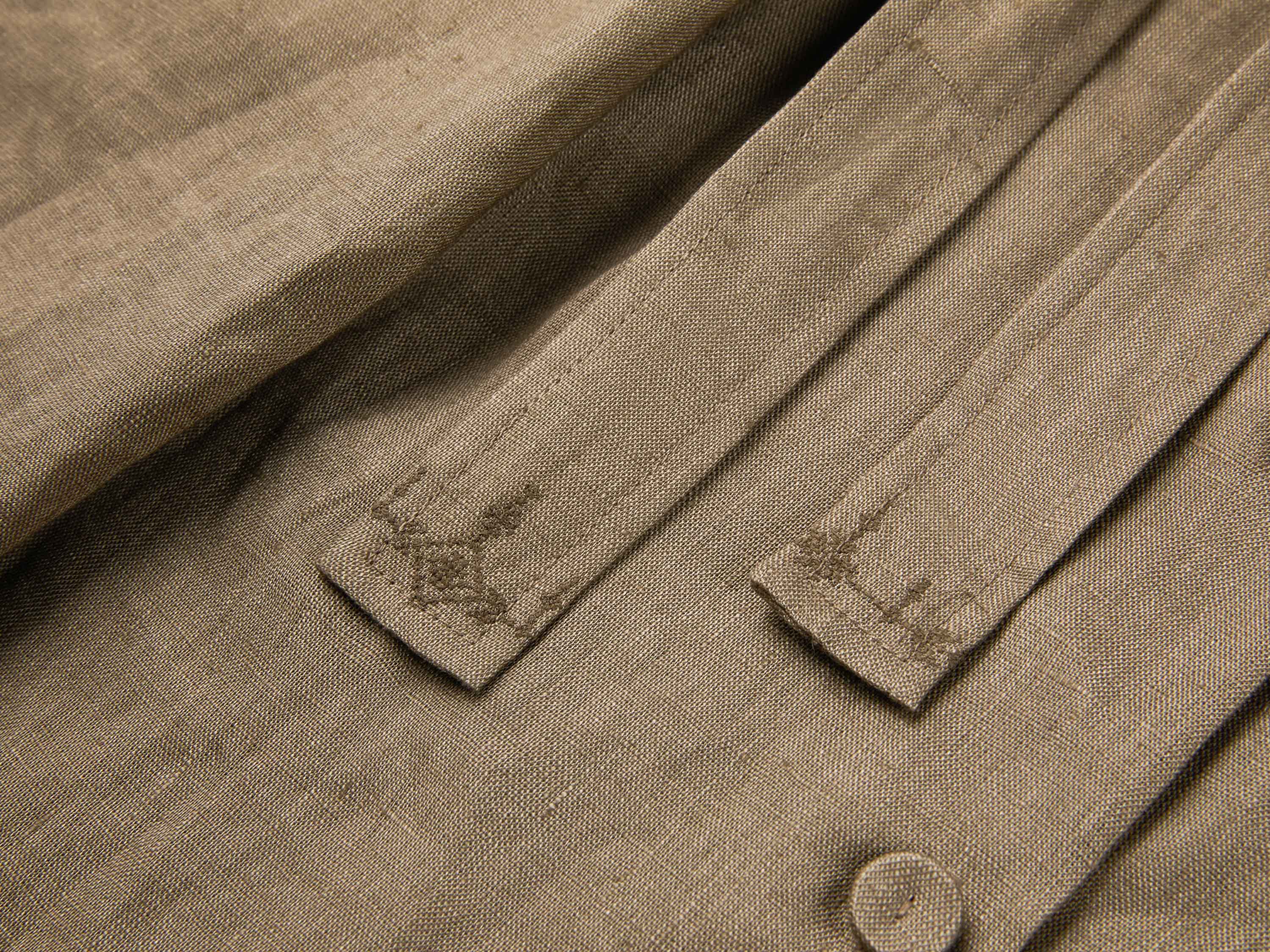 EP YAYING 100% Linen Geometric Print Waist-Cinching A-Line Dress