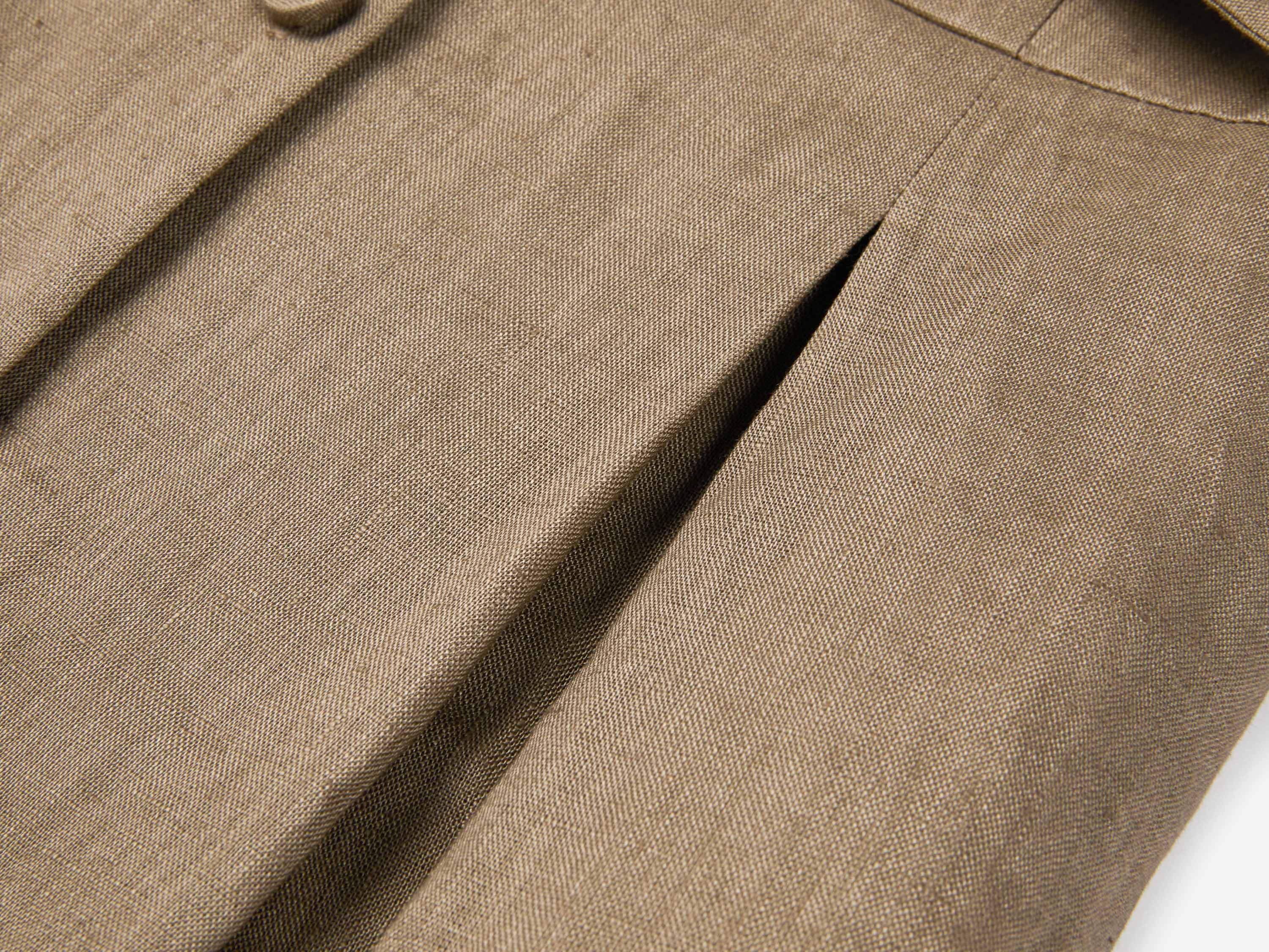 EP YAYING 100% Linen Geometric Print Waist-Cinching A-Line Dress