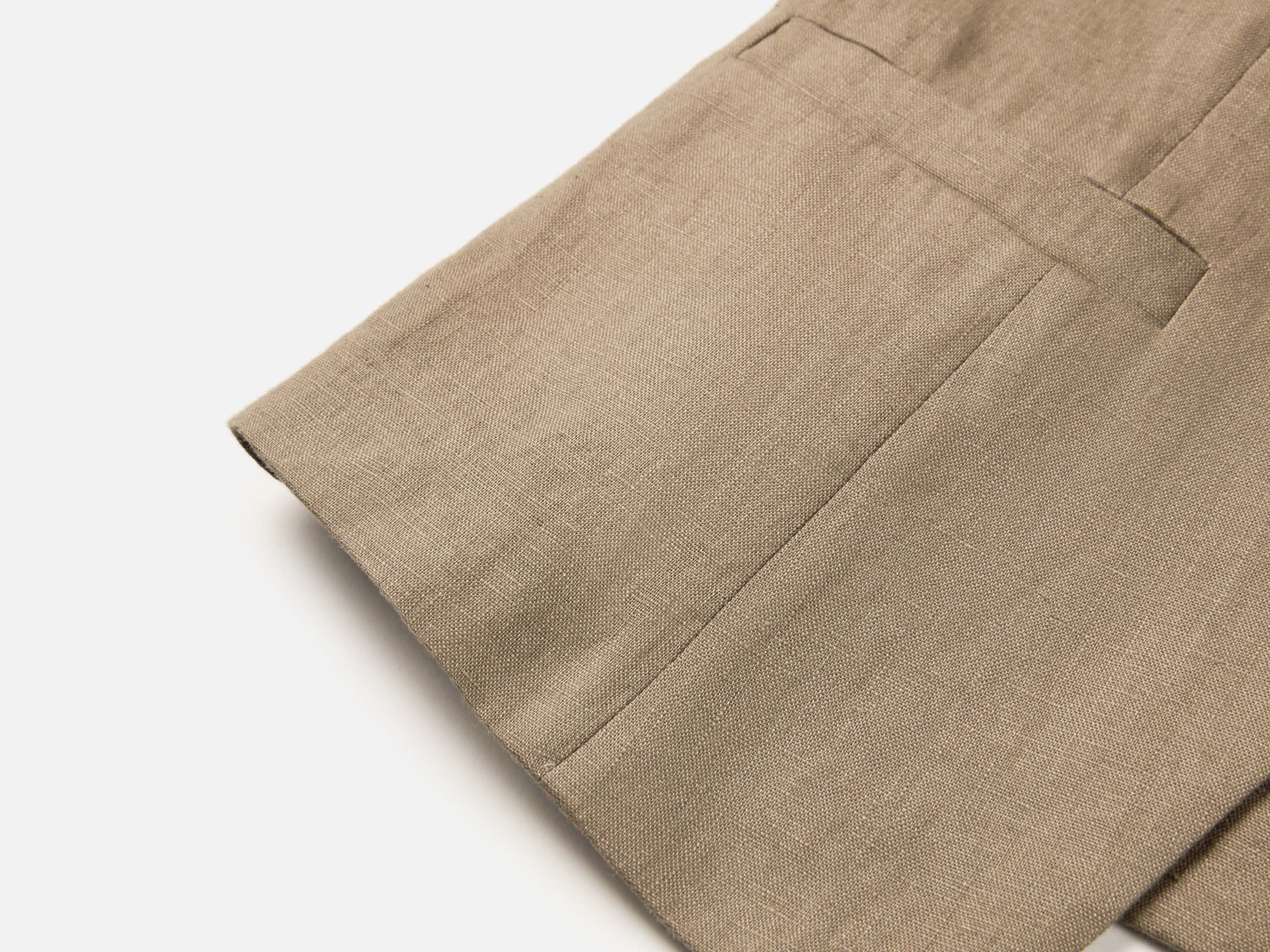 EP YAYING 100% Linen Mandarin Collar Frog Button Vest