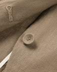 EP YAYING 100% Linen Mandarin Collar Frog Button Vest