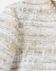 EP YAYING Light Gold Handcrafted Tweed Short Jacket