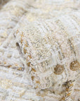 EP YAYING Light Gold Handcrafted Tweed Short Jacket