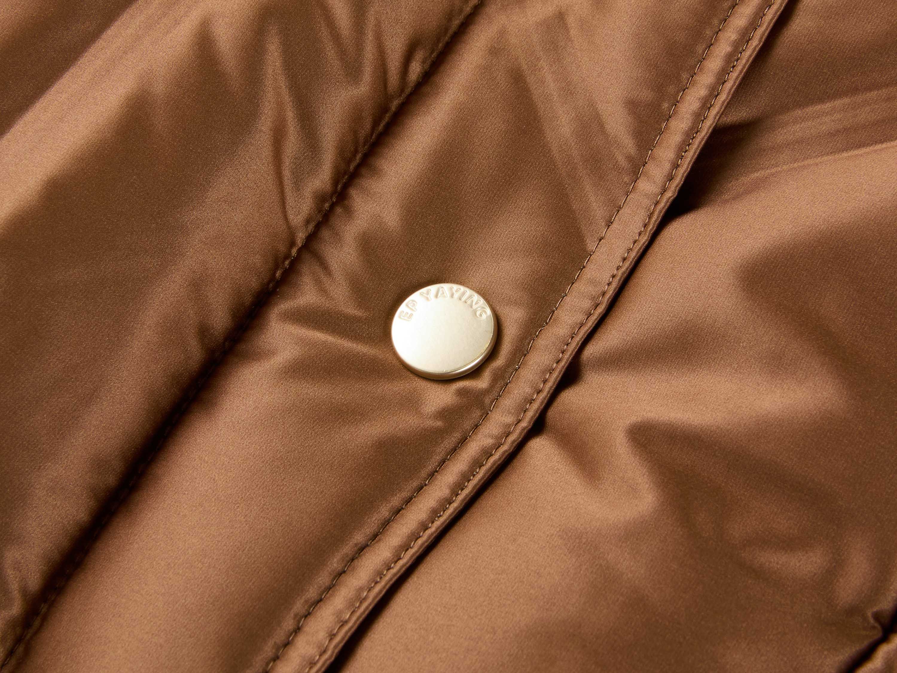 EP YAYING Brown Fitted Puffer Jacket
