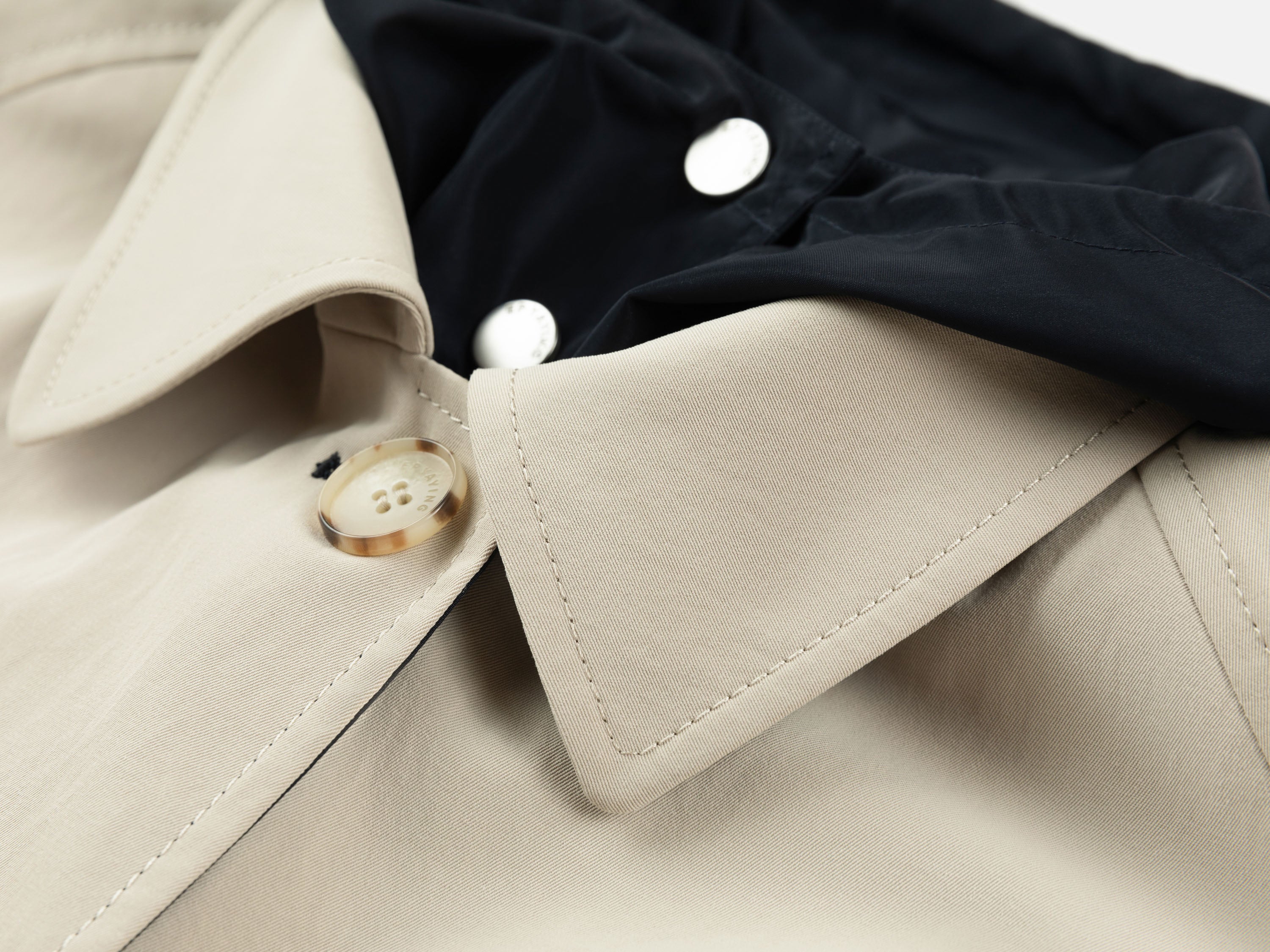 EP YAYING Reversible Long H-Line Over-the-Knee Trench Coat