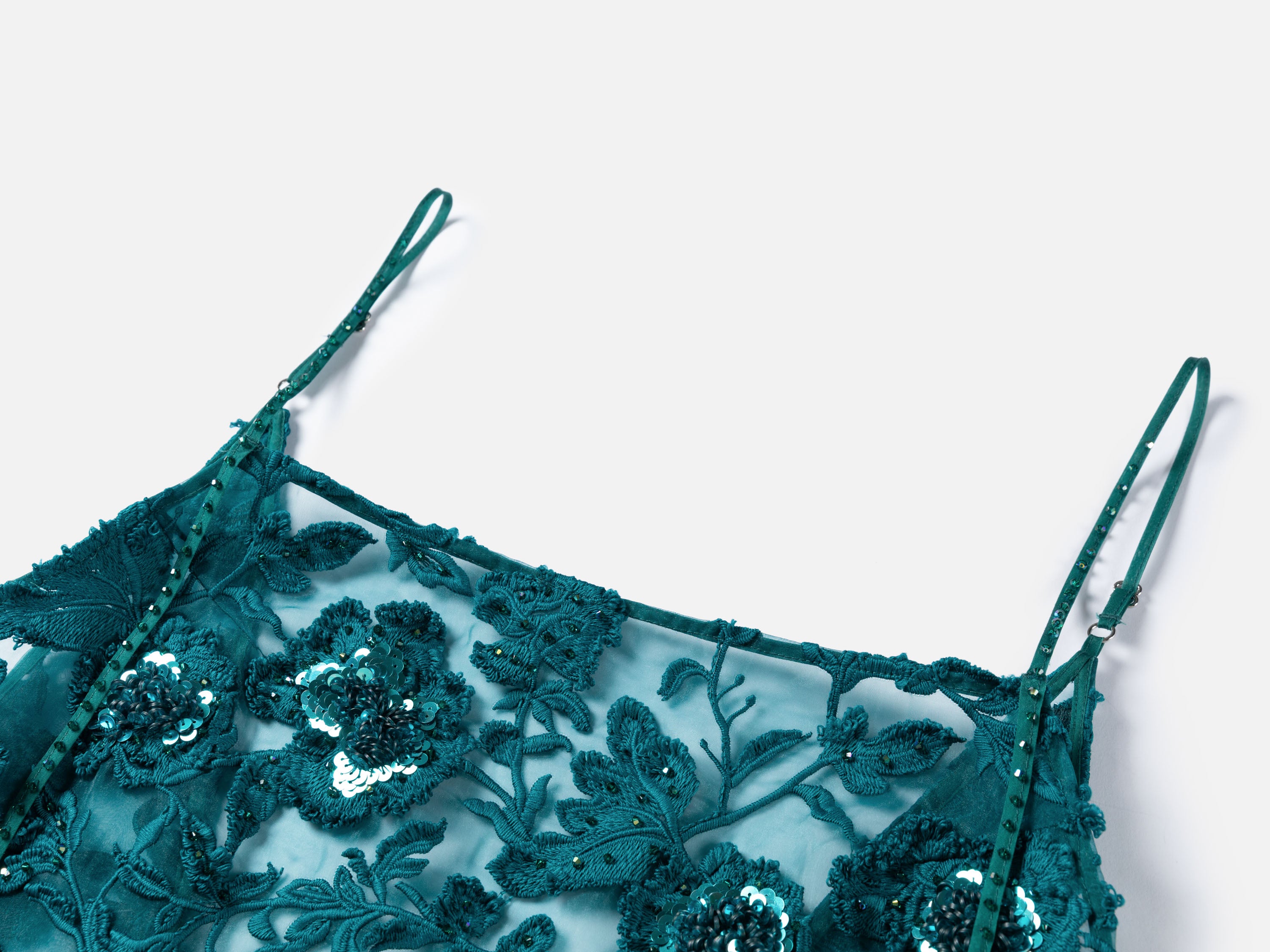 EP YAYING Teal Lace Sleeveless Dress
