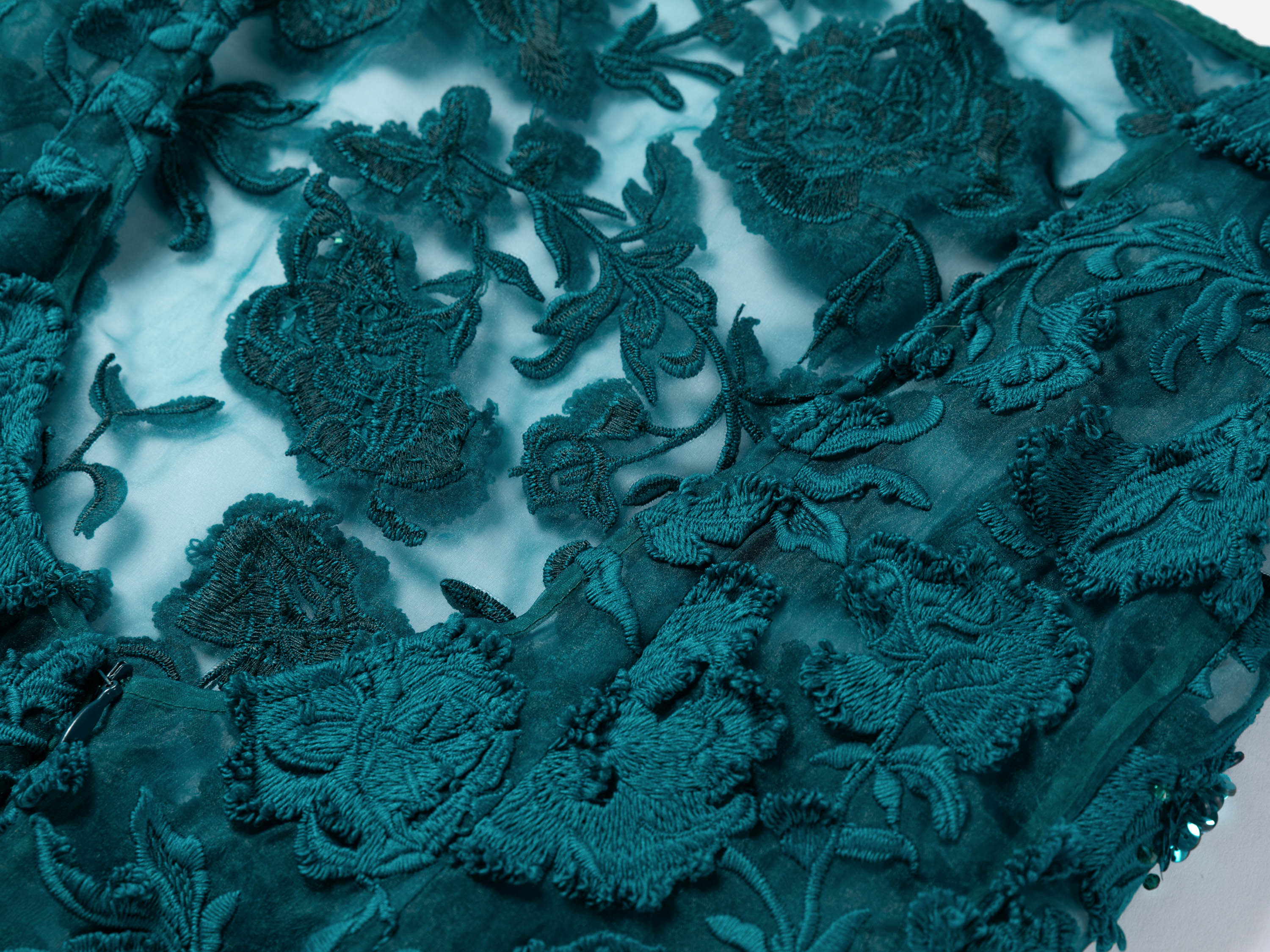 EP YAYING Teal Lace Sleeveless Dress