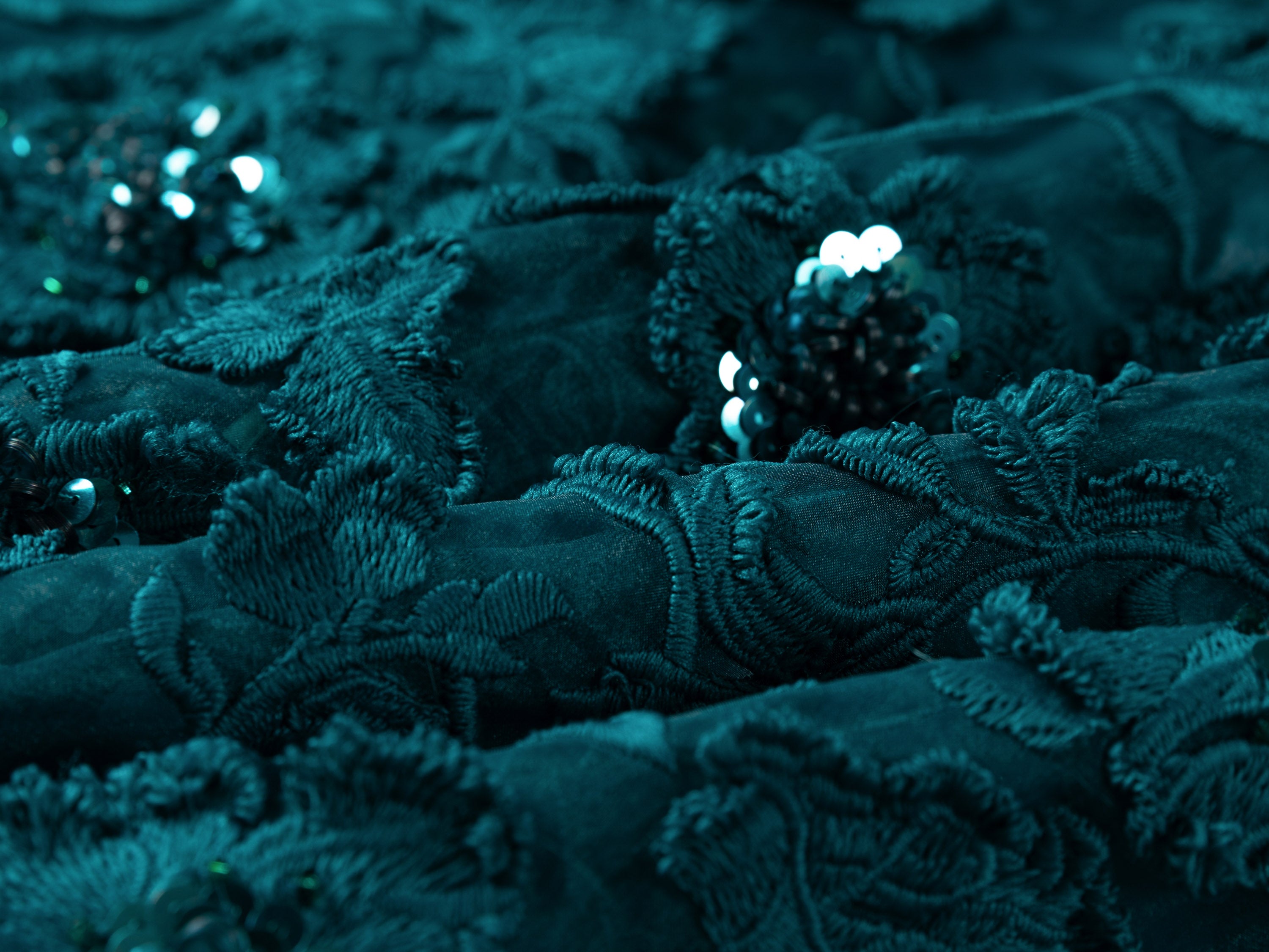 EP YAYING Teal Lace Sleeveless Dress