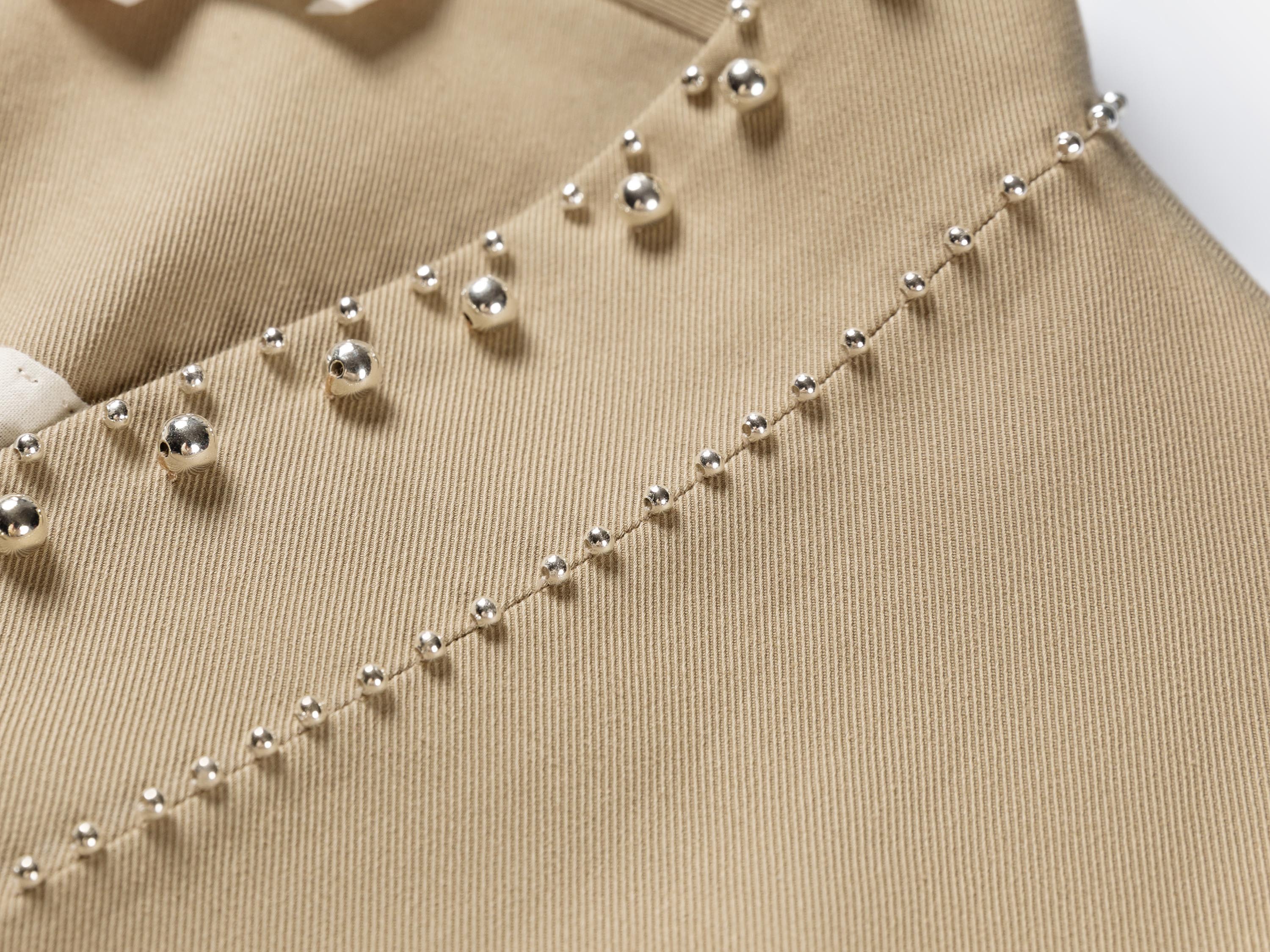 EP YAYING Beige Embroidered Long Coat