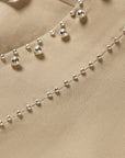 EP YAYING Beige Embroidered Long Coat