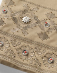 EP YAYING Beige Embroidered Long Coat