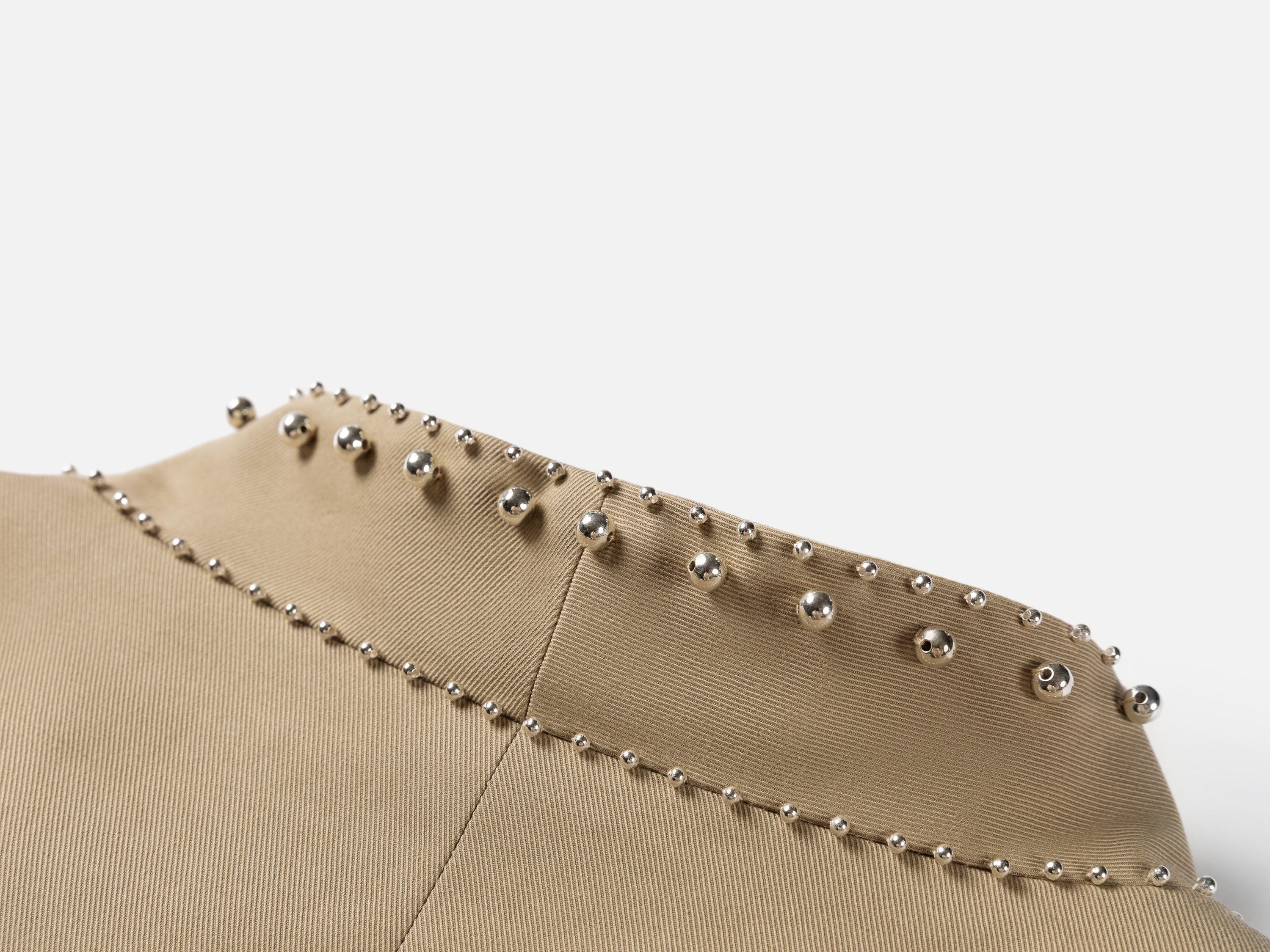 EP YAYING Beige Embroidered Long Coat