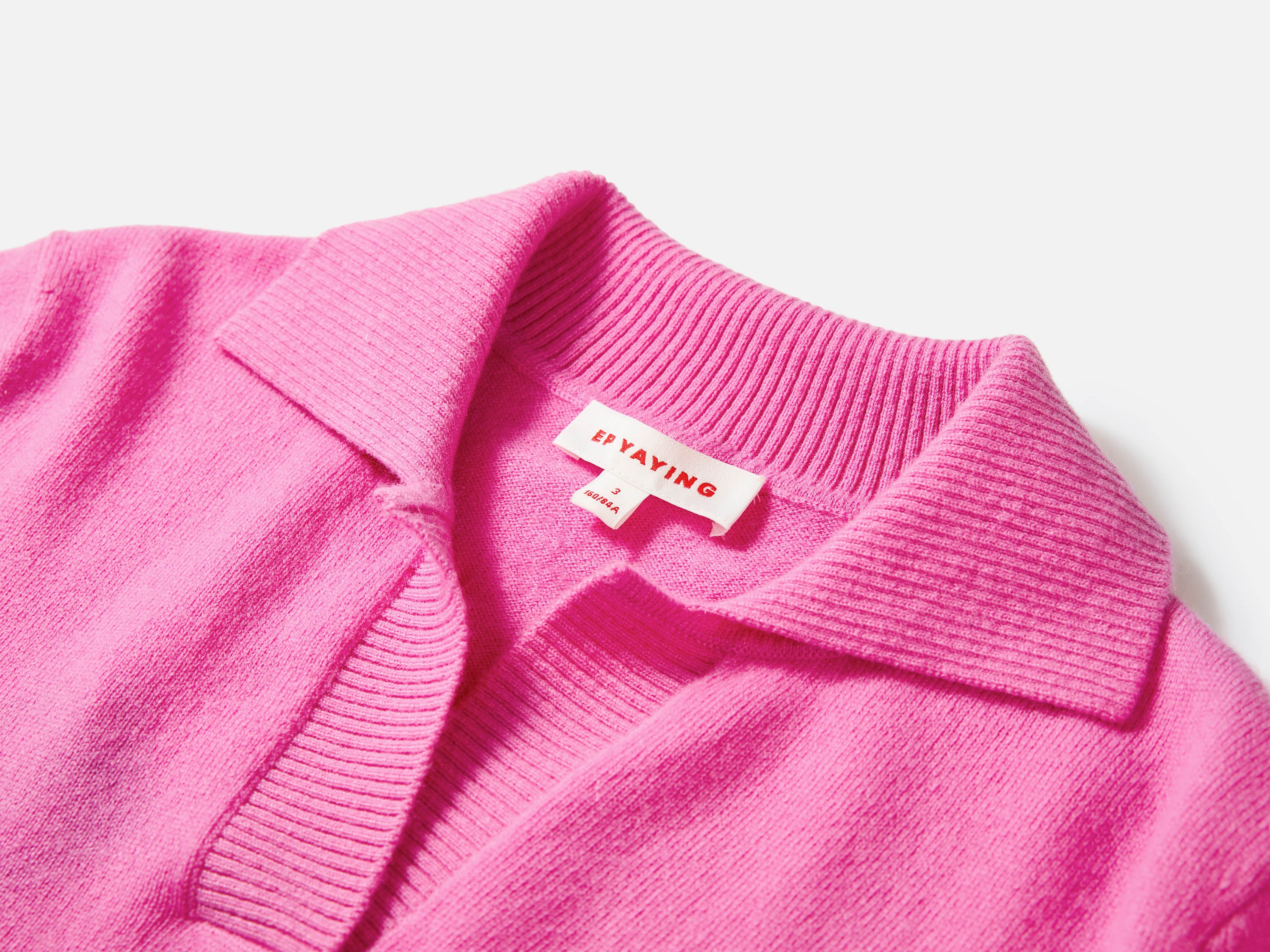 EP YAYING Stand Collar Cashmere Polo Sweater