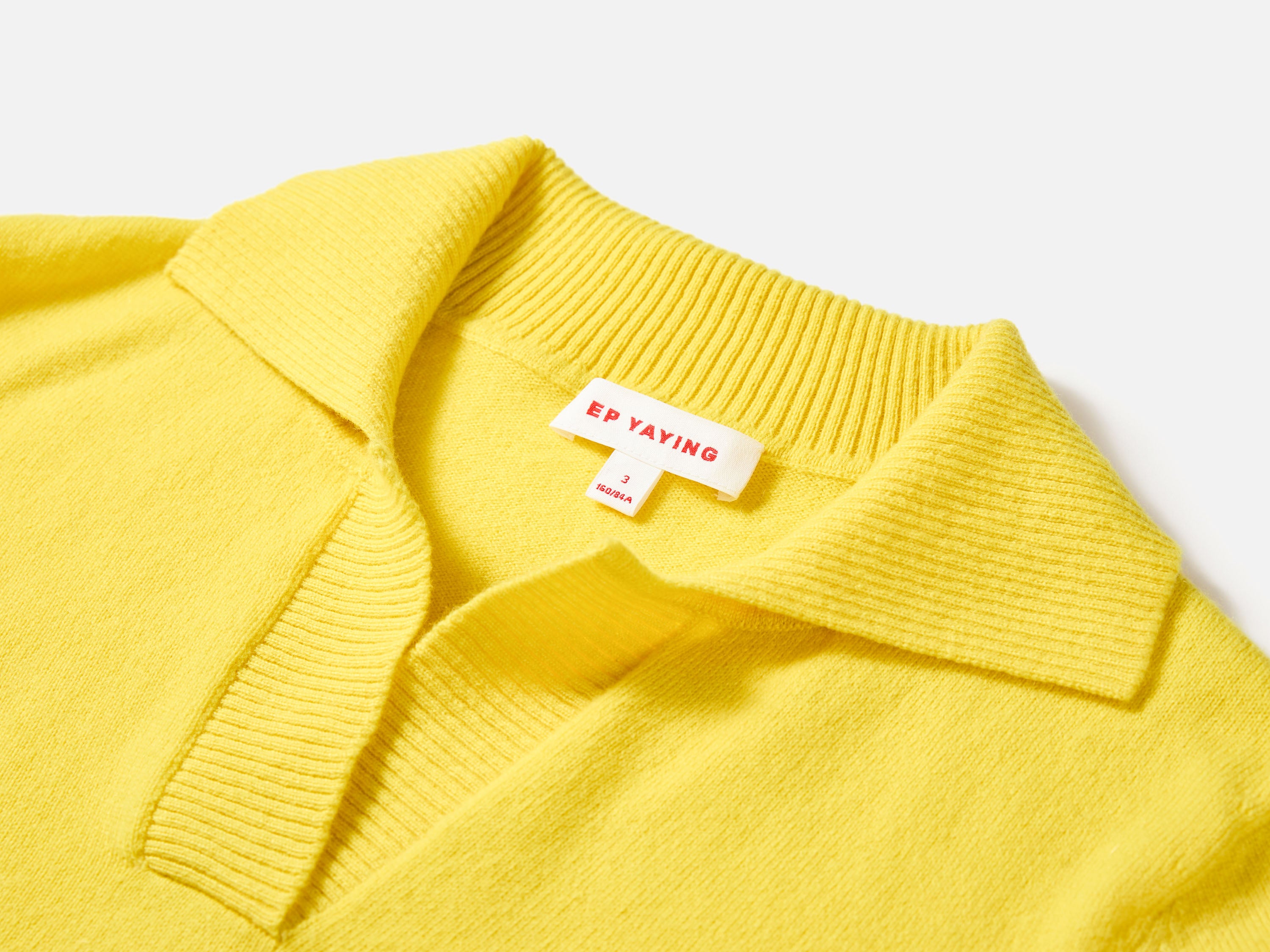 EP YAYING Stand Collar Cashmere Polo Sweater