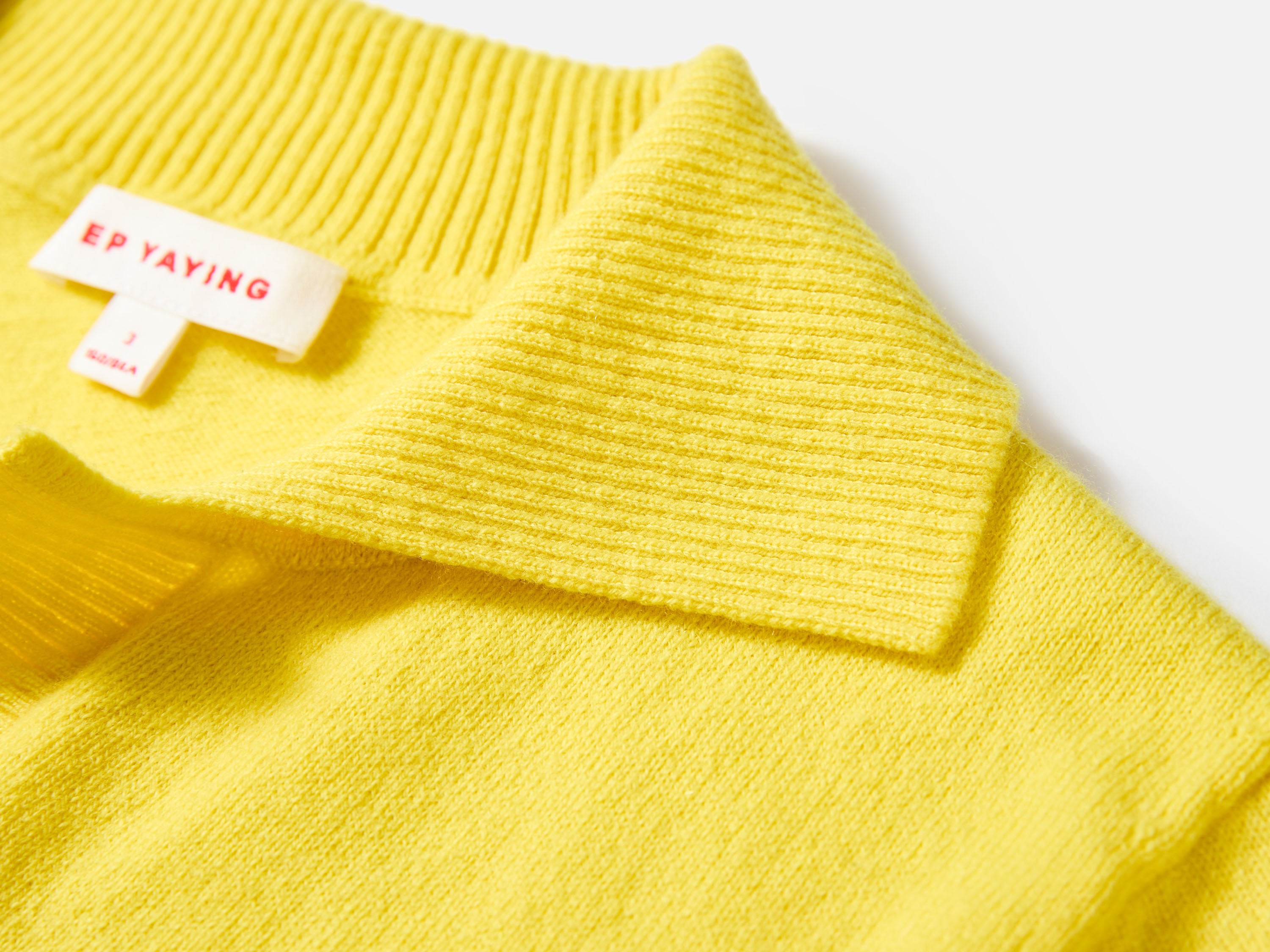 EP YAYING Stand Collar Cashmere Polo Sweater