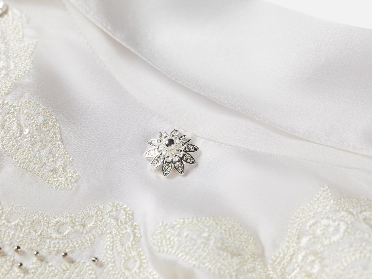 EP YAYING Embellished Silk Blouse