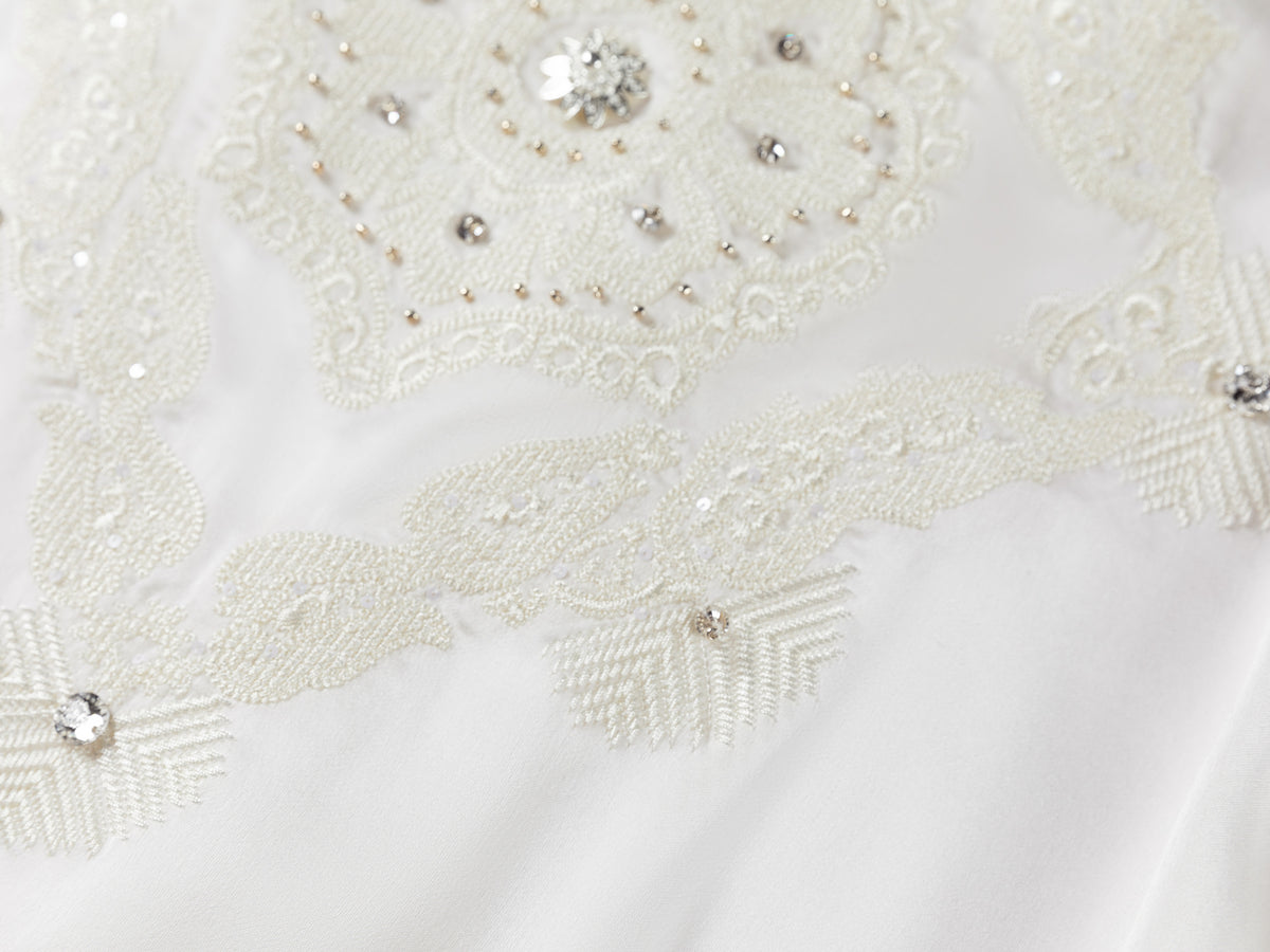 EP YAYING Embellished Silk Blouse