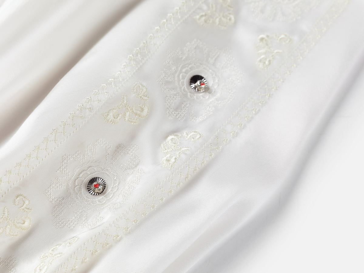 EP YAYING Embellished Silk Blouse