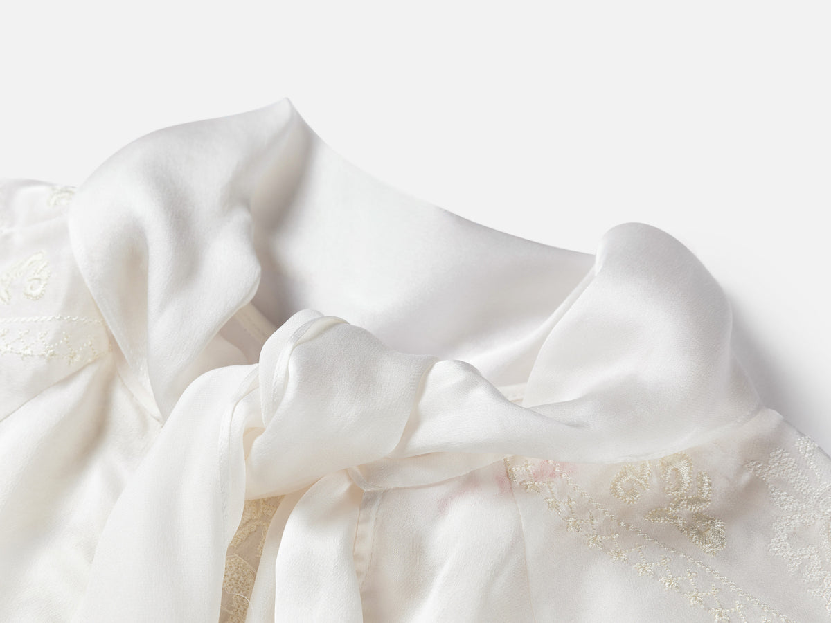 EP YAYING Embellished Silk Blouse