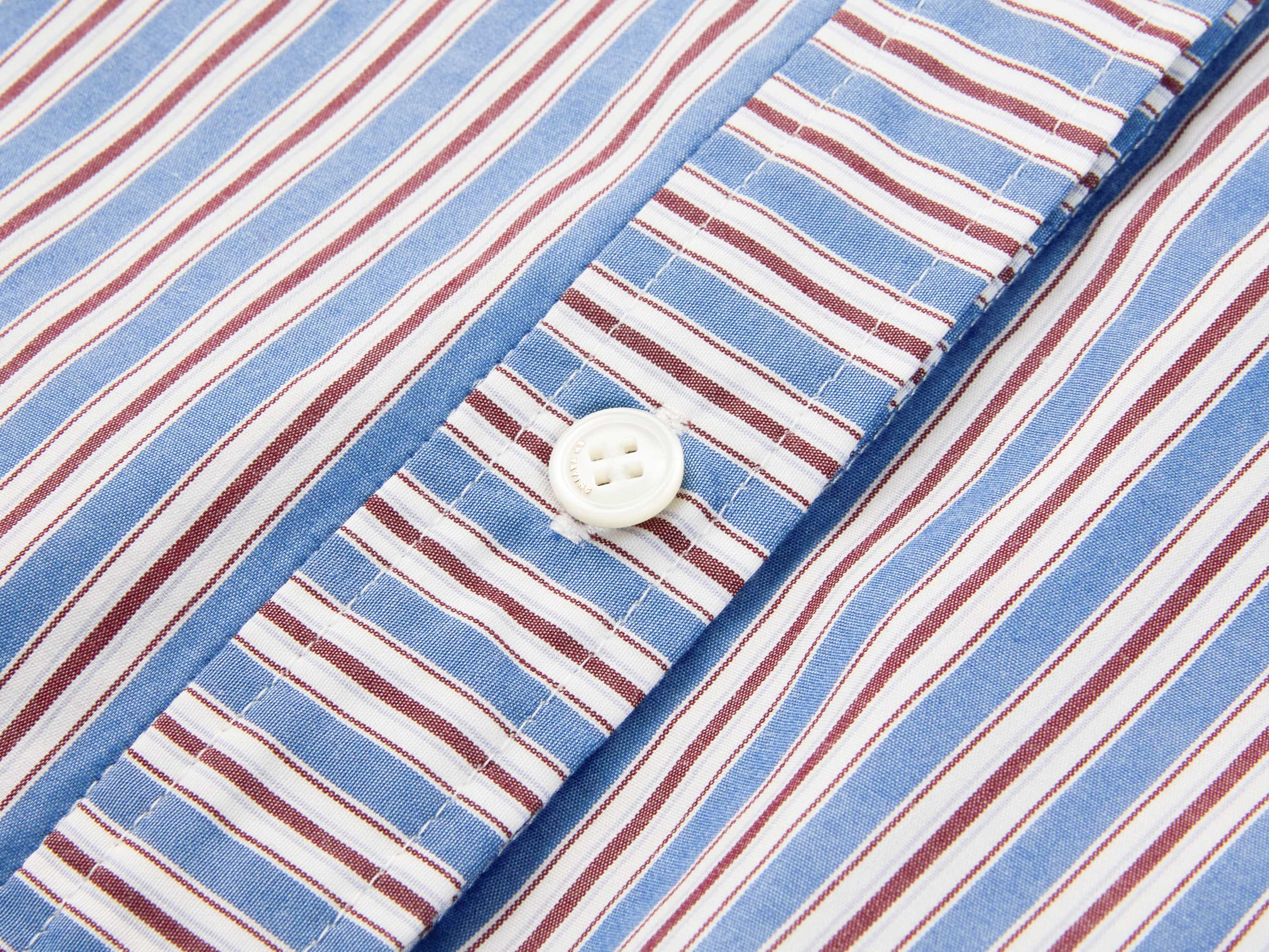EP YAYING Cotton Blue-and-White Striped Shirt