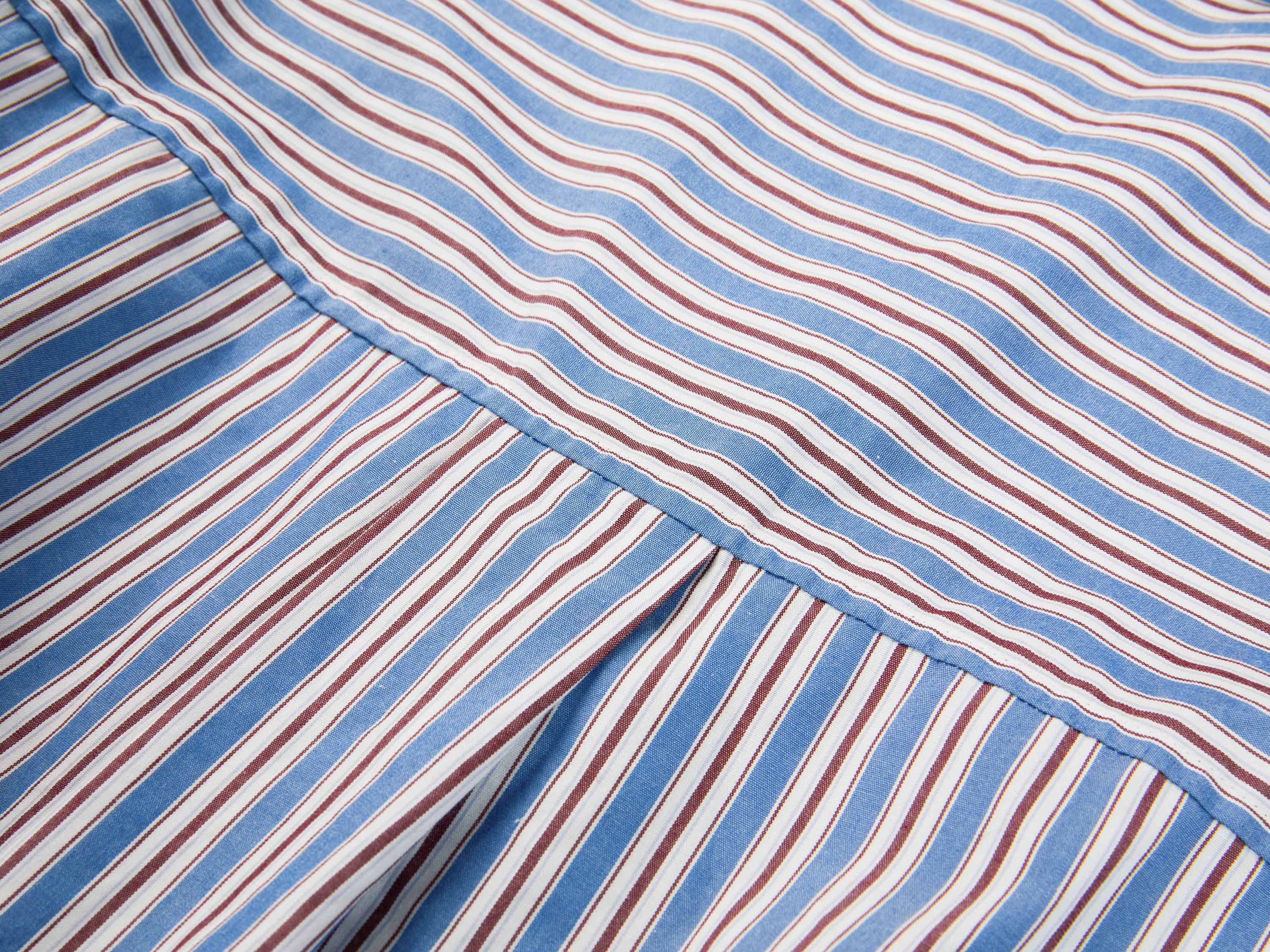 EP YAYING Cotton Blue-and-White Striped Shirt