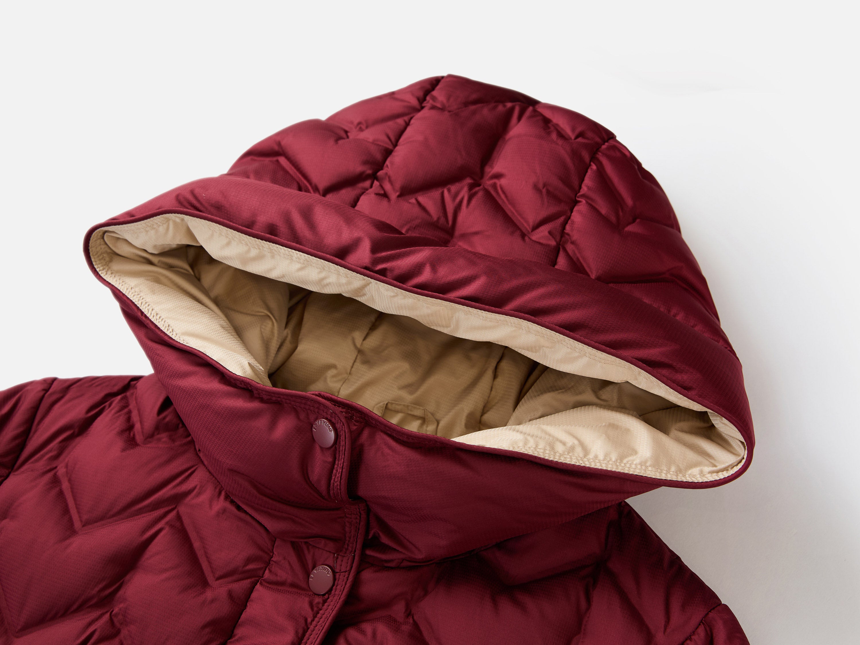 YAYING Burgundy Long Puffer Coat