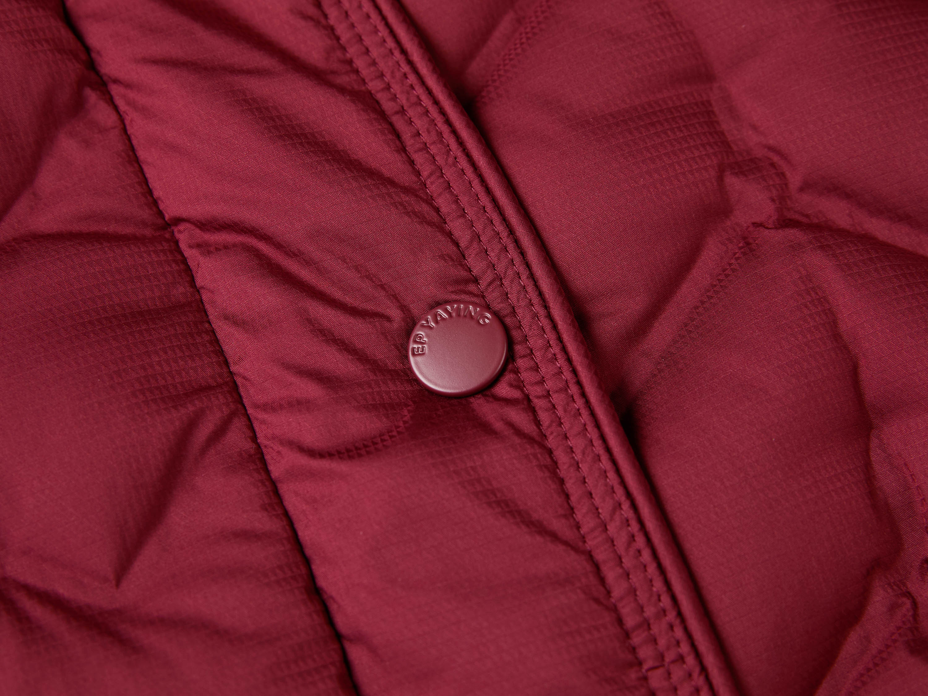 YAYING Burgundy Long Puffer Coat
