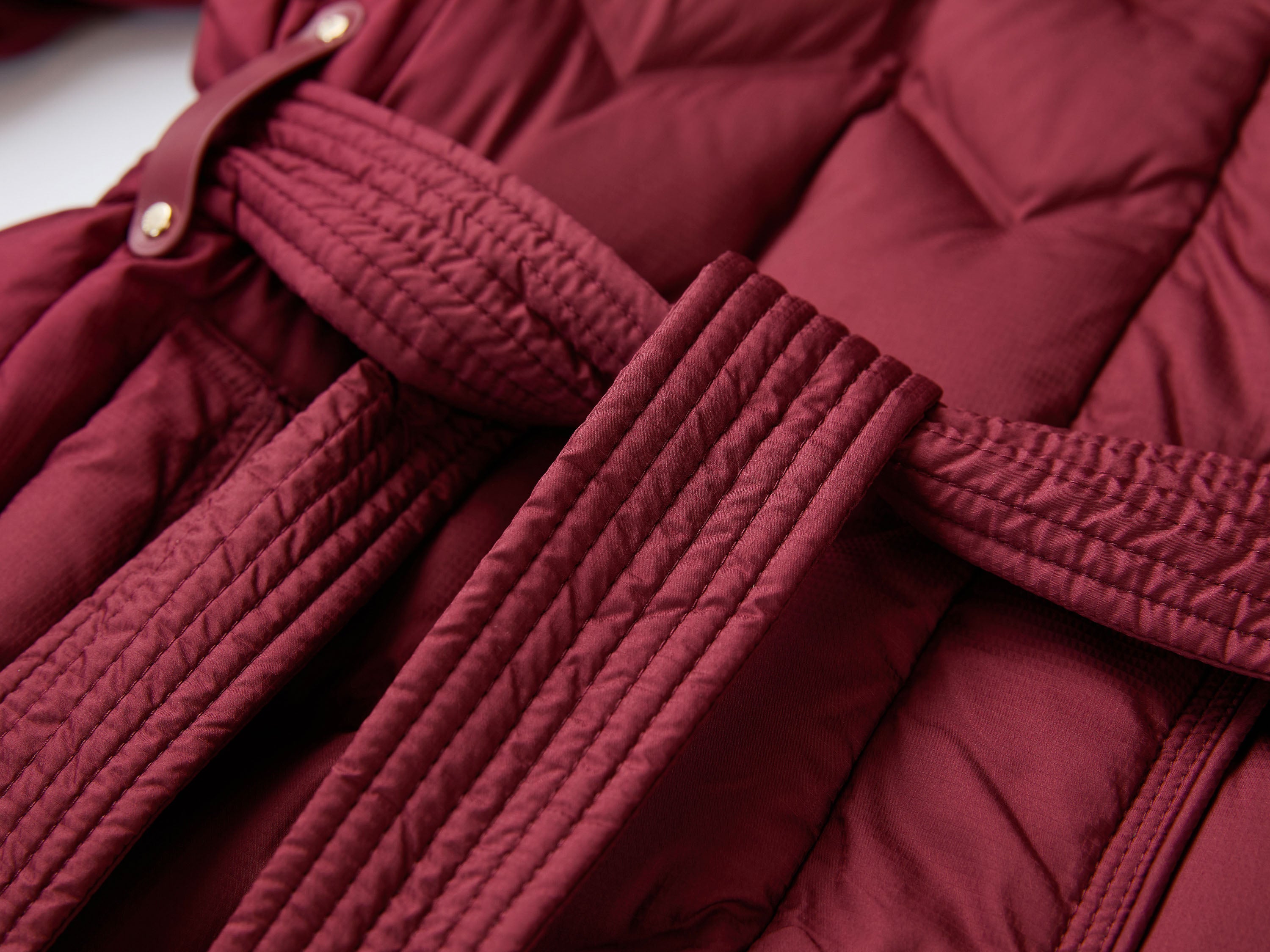 YAYING Burgundy Long Puffer Coat